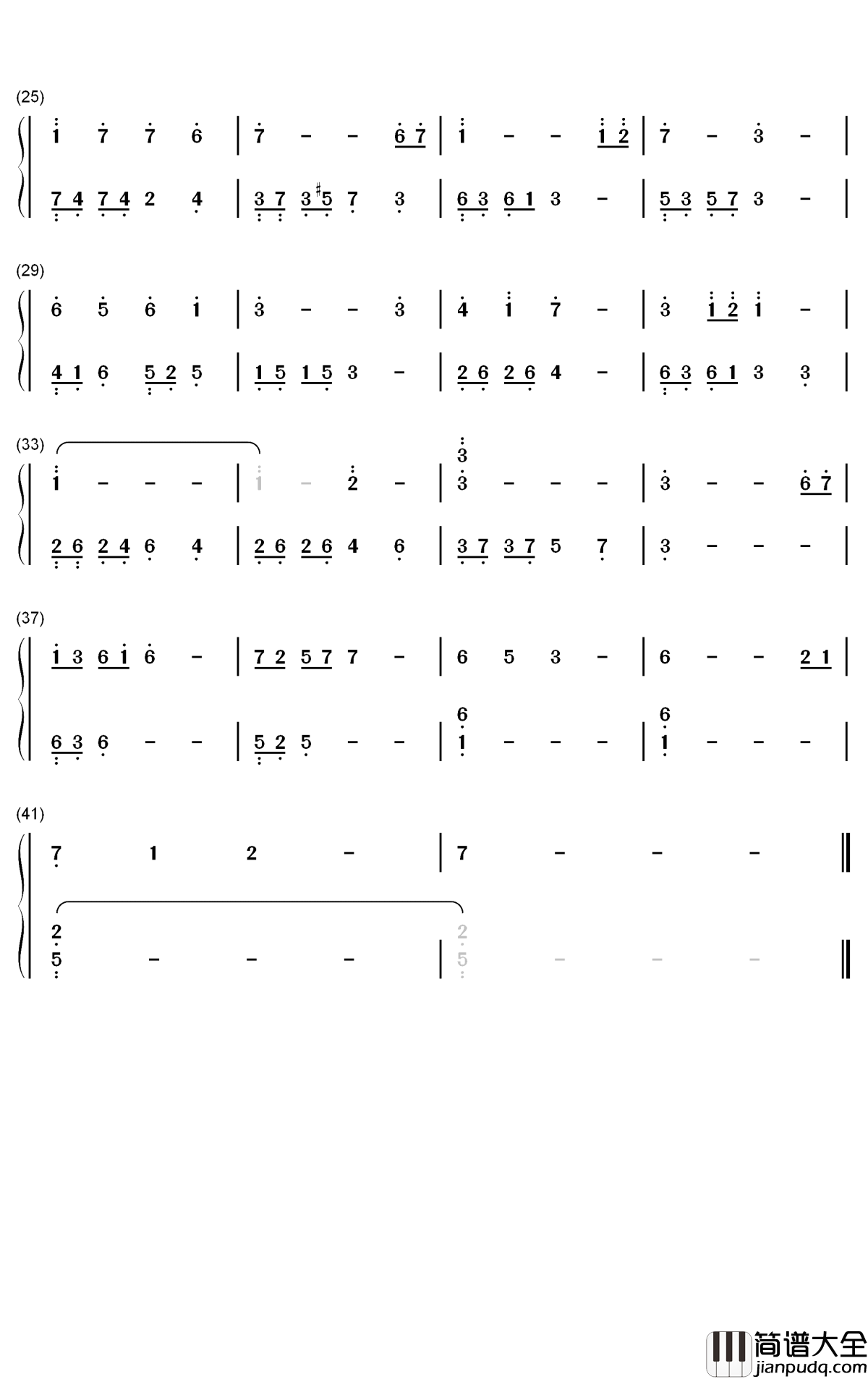 结伴钢琴简谱_数字双手_崔子格_多亮
