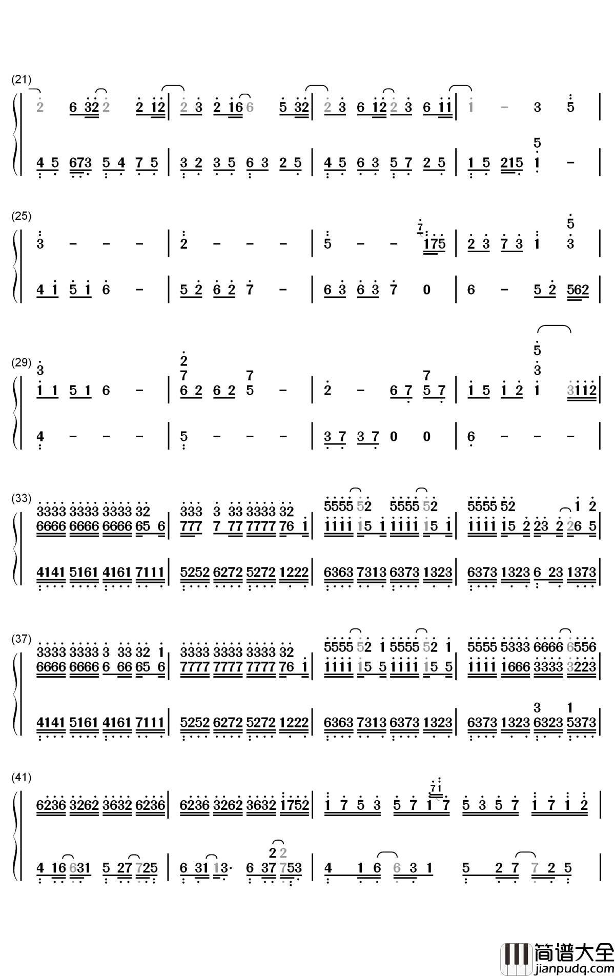 夜の光钢琴简谱_数字双手_近藤隆