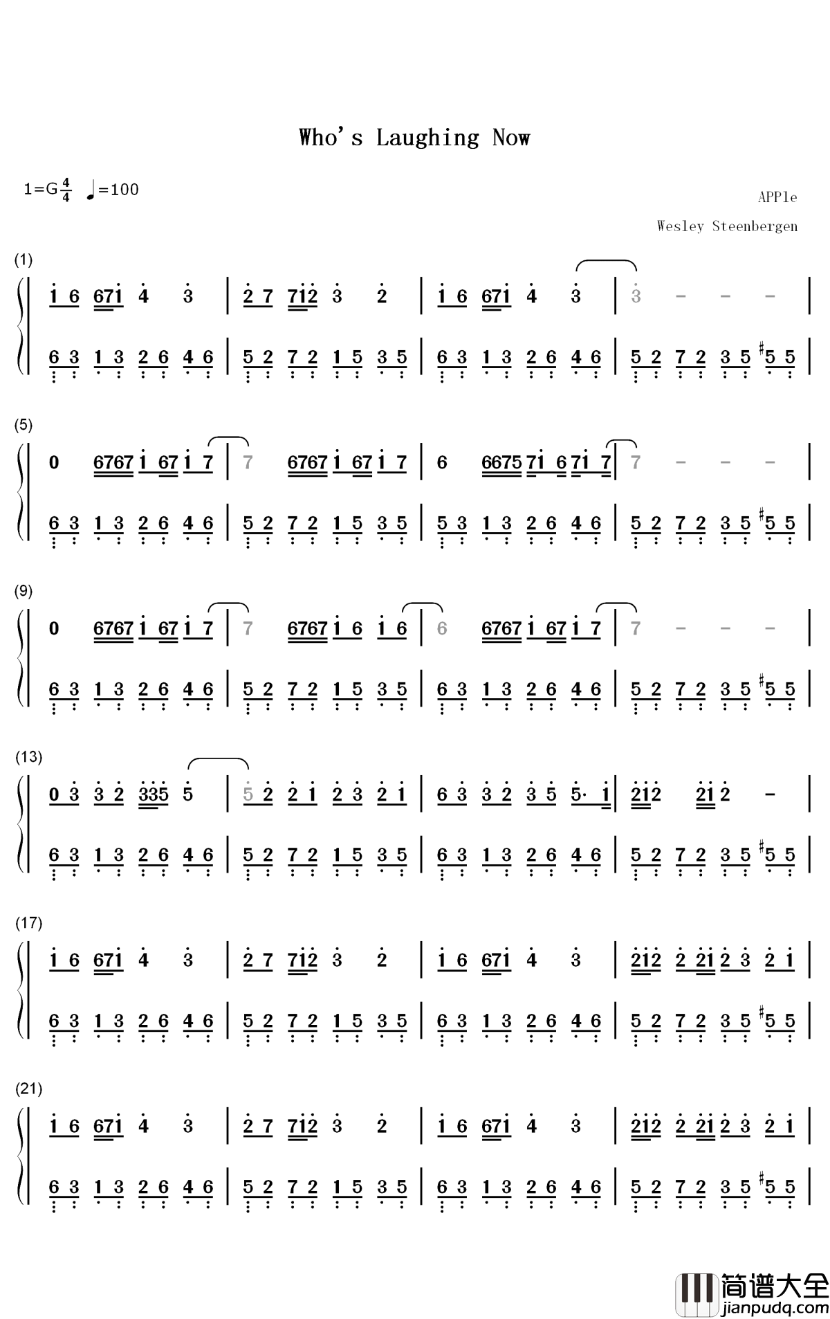 Who_Is_Laughing_Now钢琴简谱_数字双手_Ava_Max