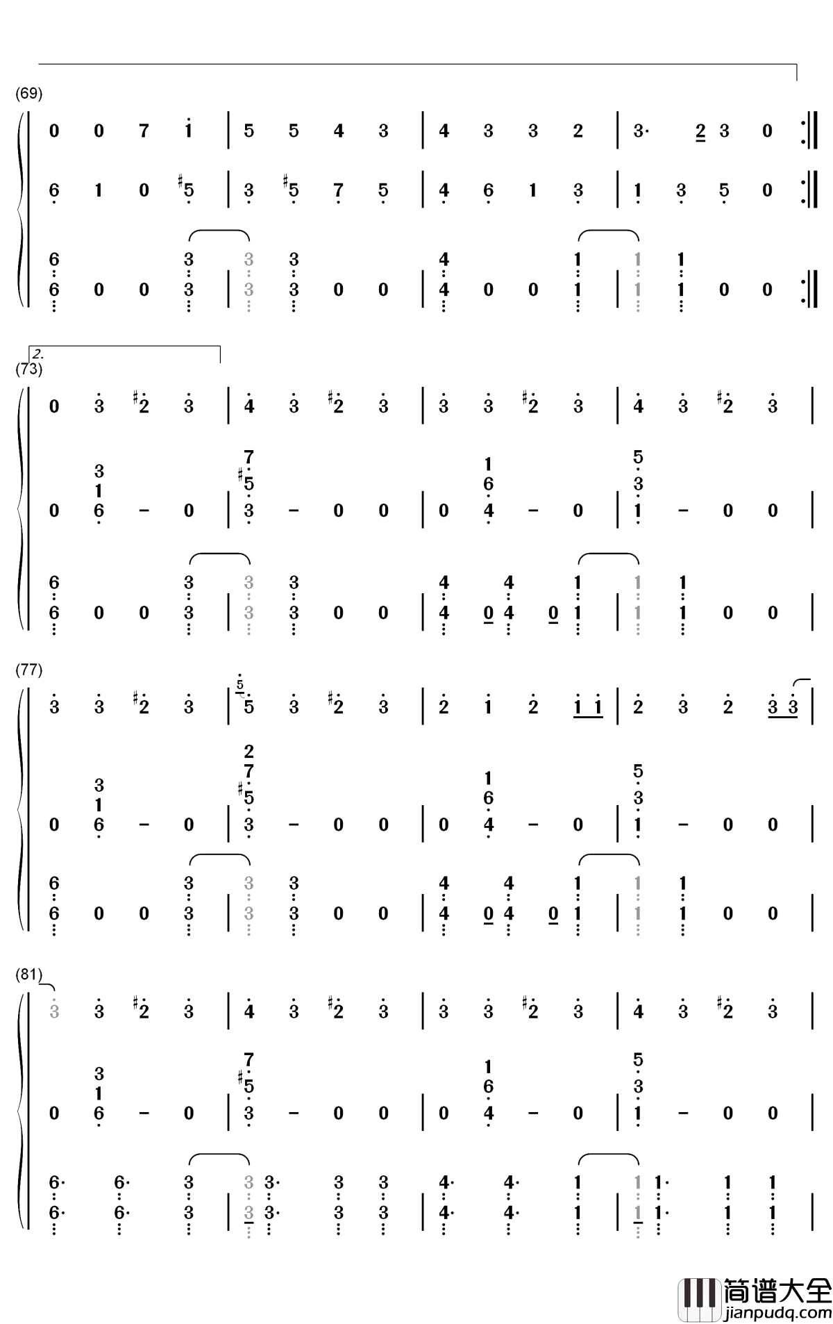 Cradles钢琴简谱_数字双手_Sub_Urban
