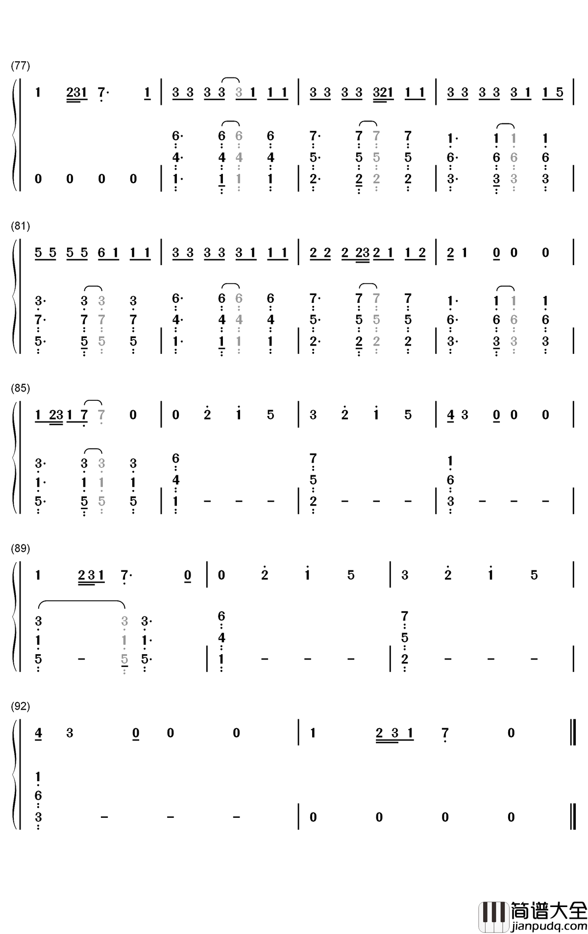 Funny钢琴简谱_数字双手_Zedd_Jasmine_Thompson