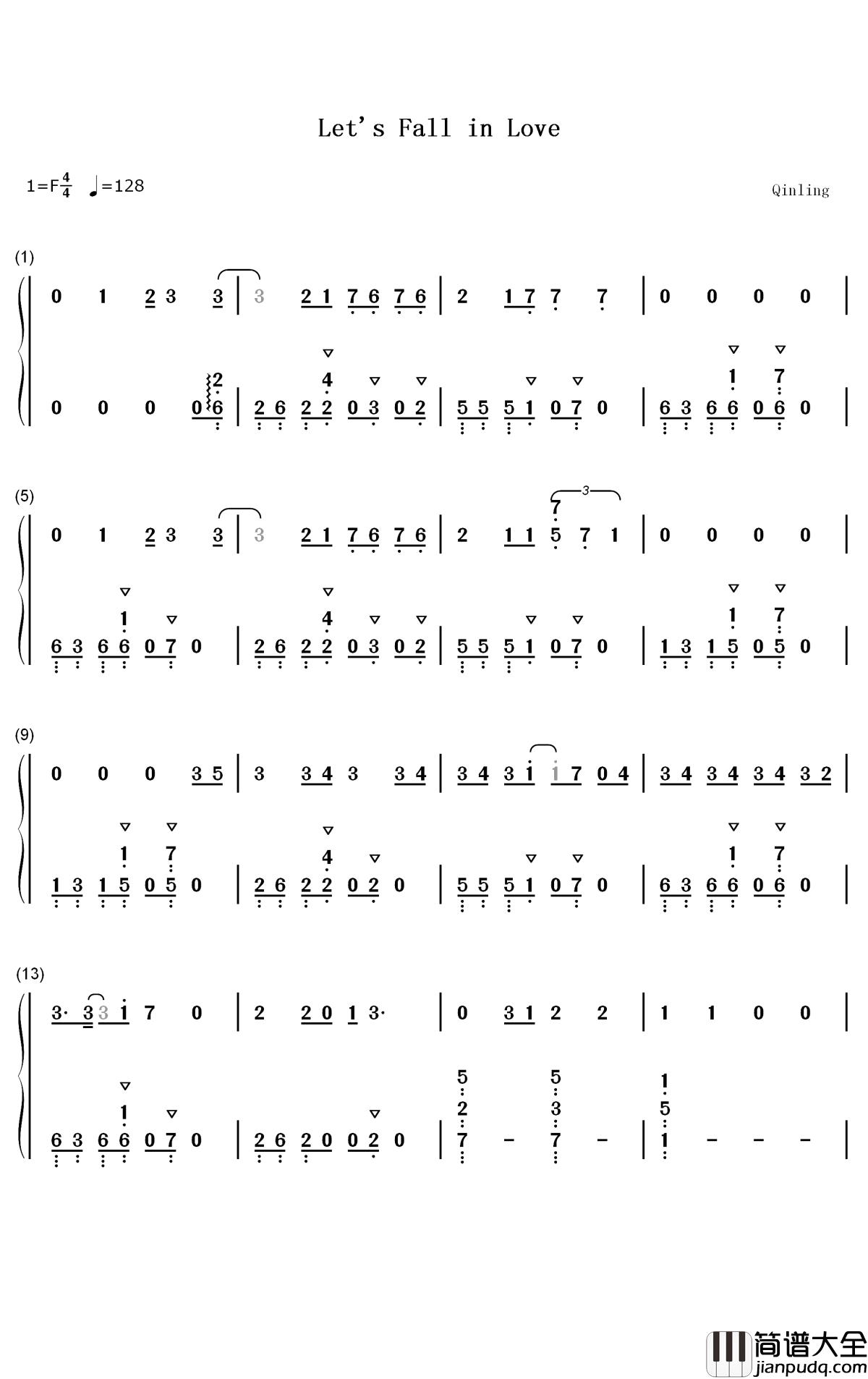 Lets_Fall_in_Love_for_the_Night钢琴简谱_数字双手_Finneas