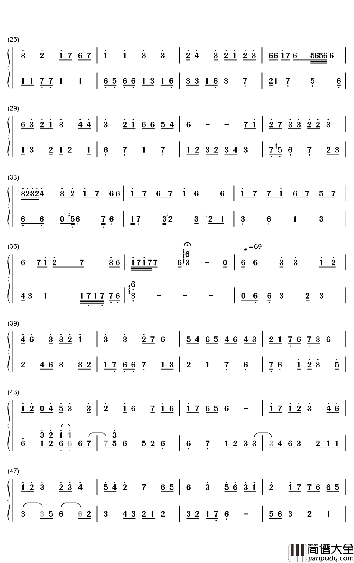 中世纪民谣钢琴简谱_数字双手_IDW哒