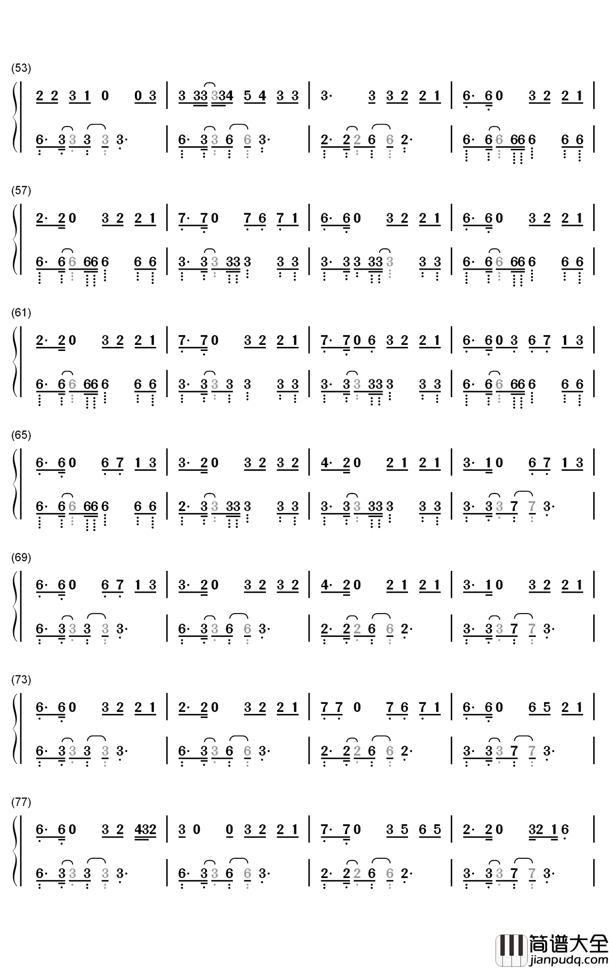 Take_You_Dancing钢琴简谱_数字双手_Jason_Derulo