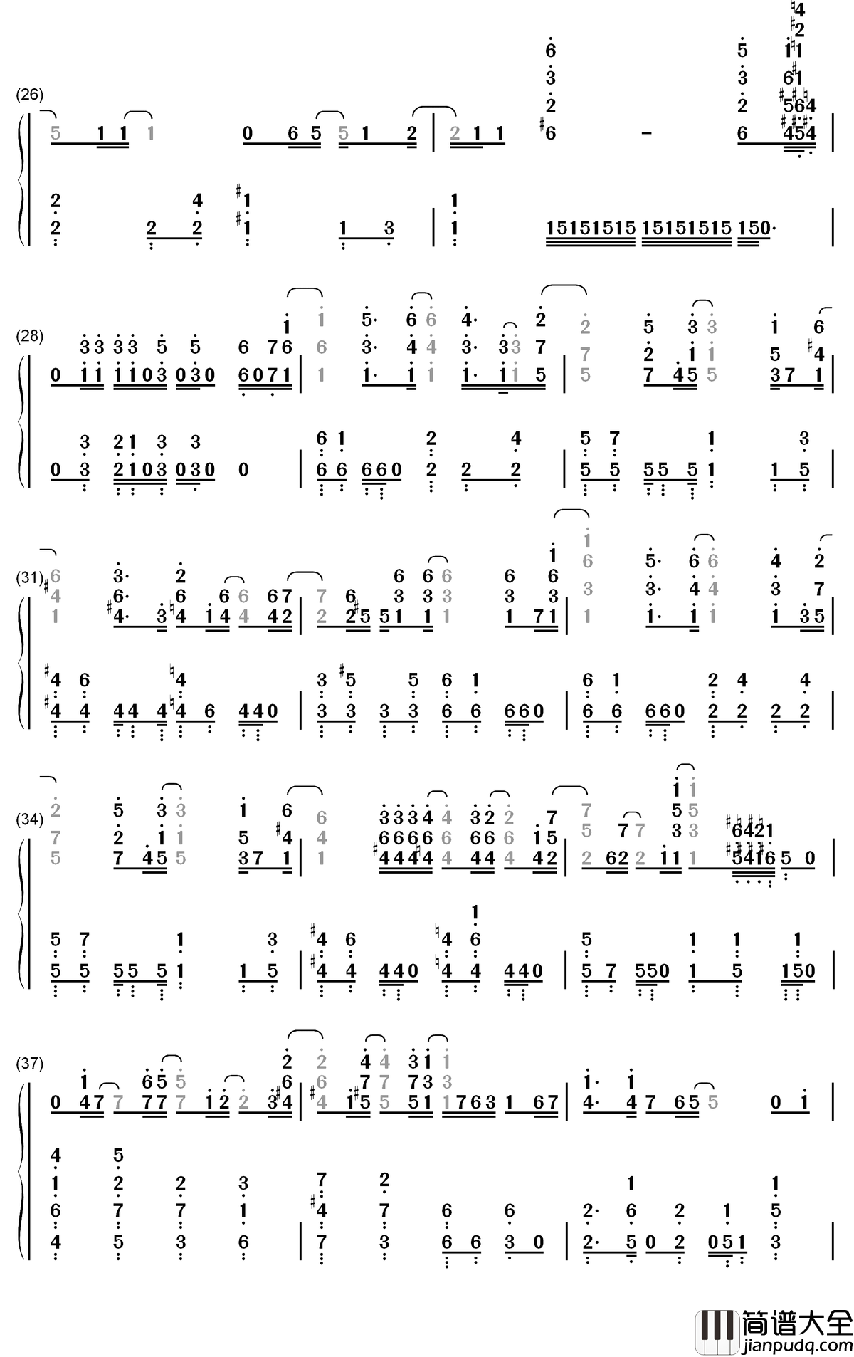 感電钢琴简谱_数字双手_米津玄师