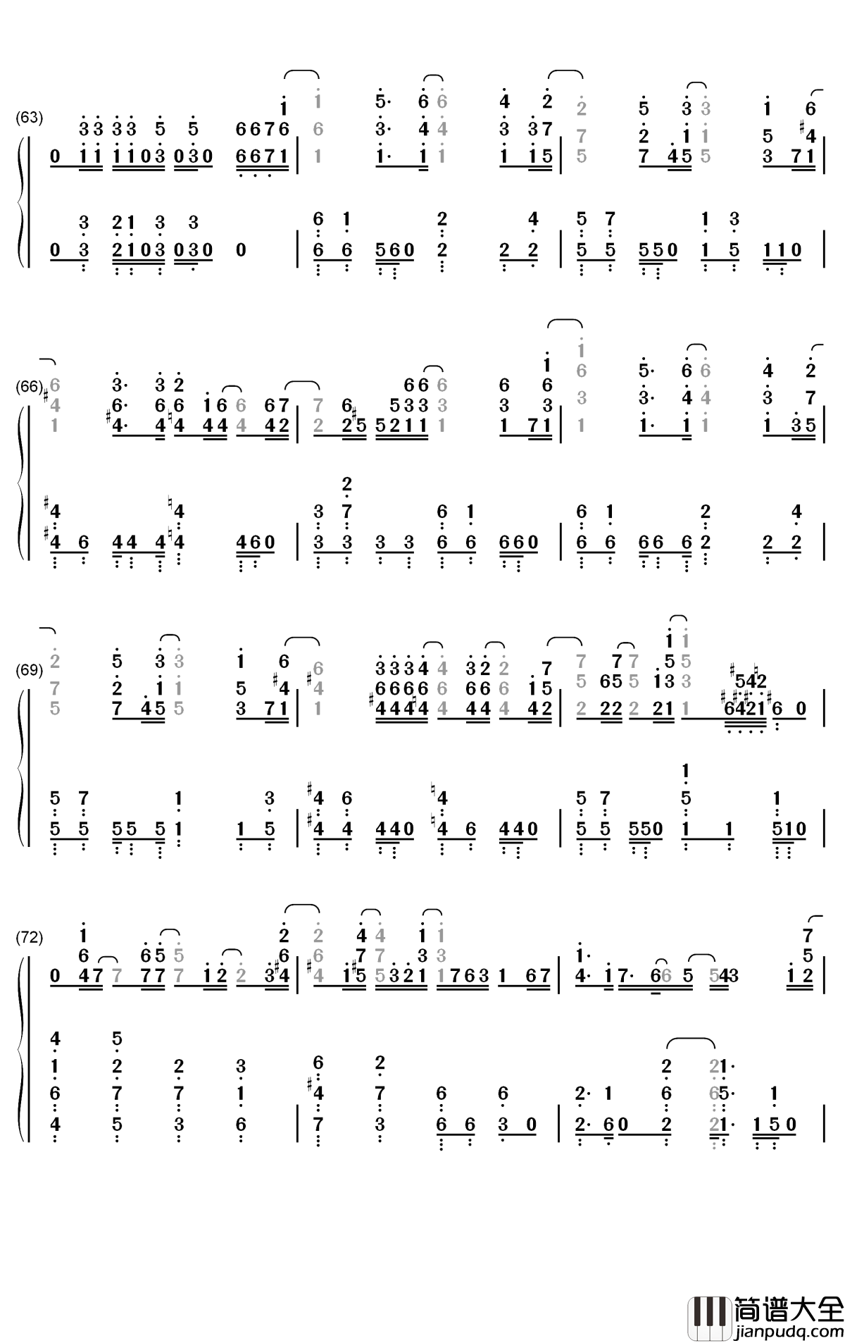 感電钢琴简谱_数字双手_米津玄师