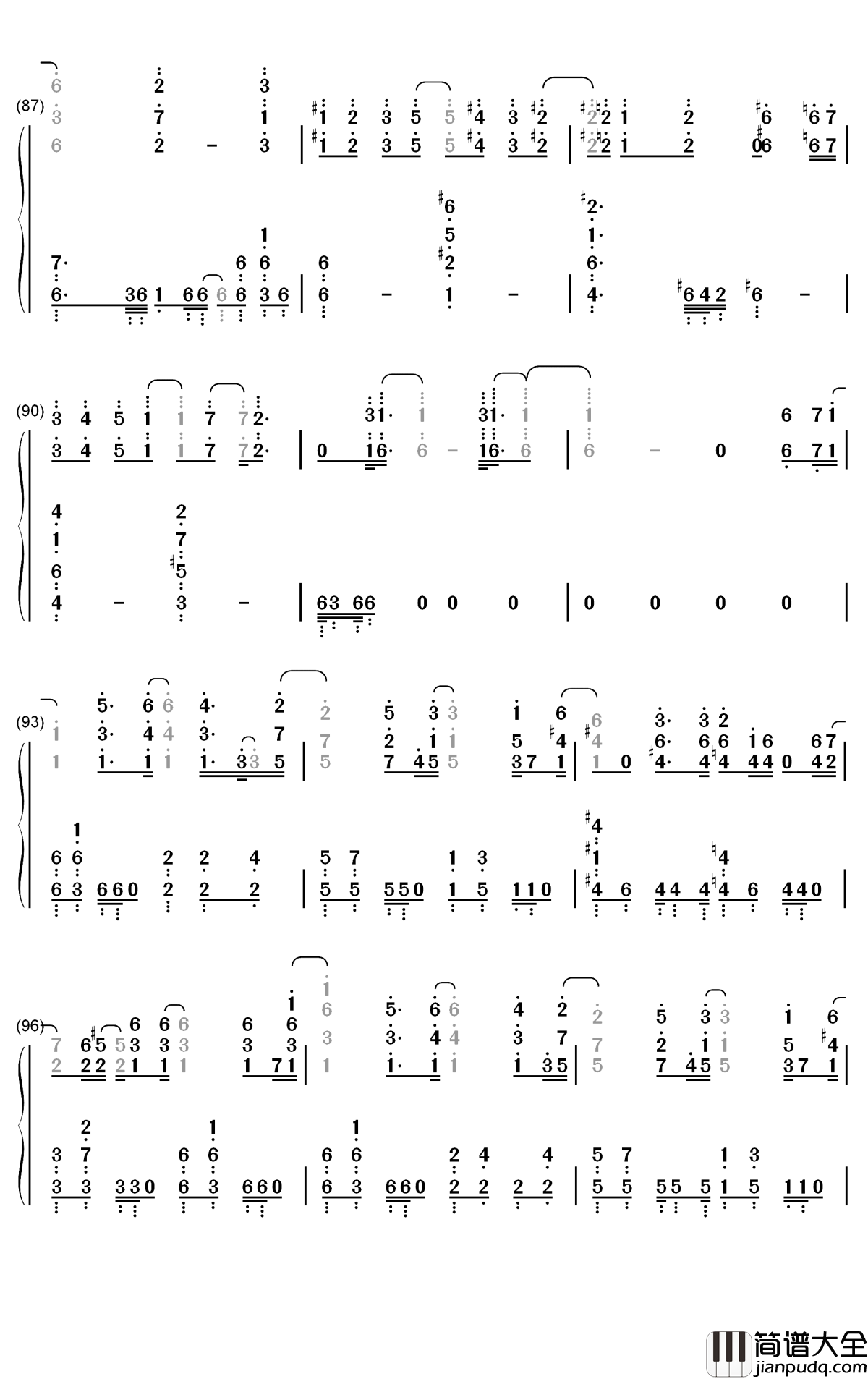 感電钢琴简谱_数字双手_米津玄师