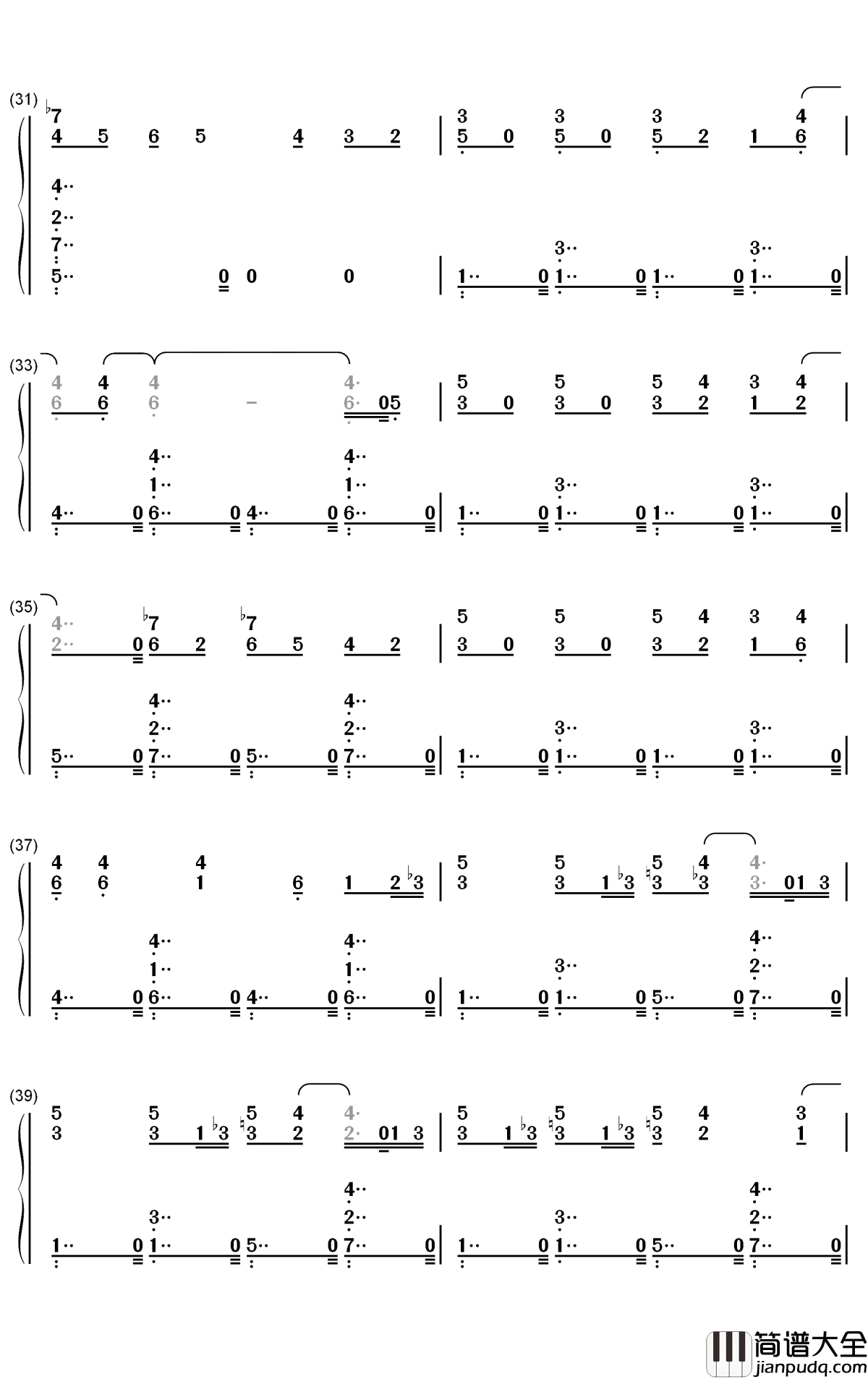 猫之步态舞钢琴简谱_数字双手_戴维·赫勒韦尔
