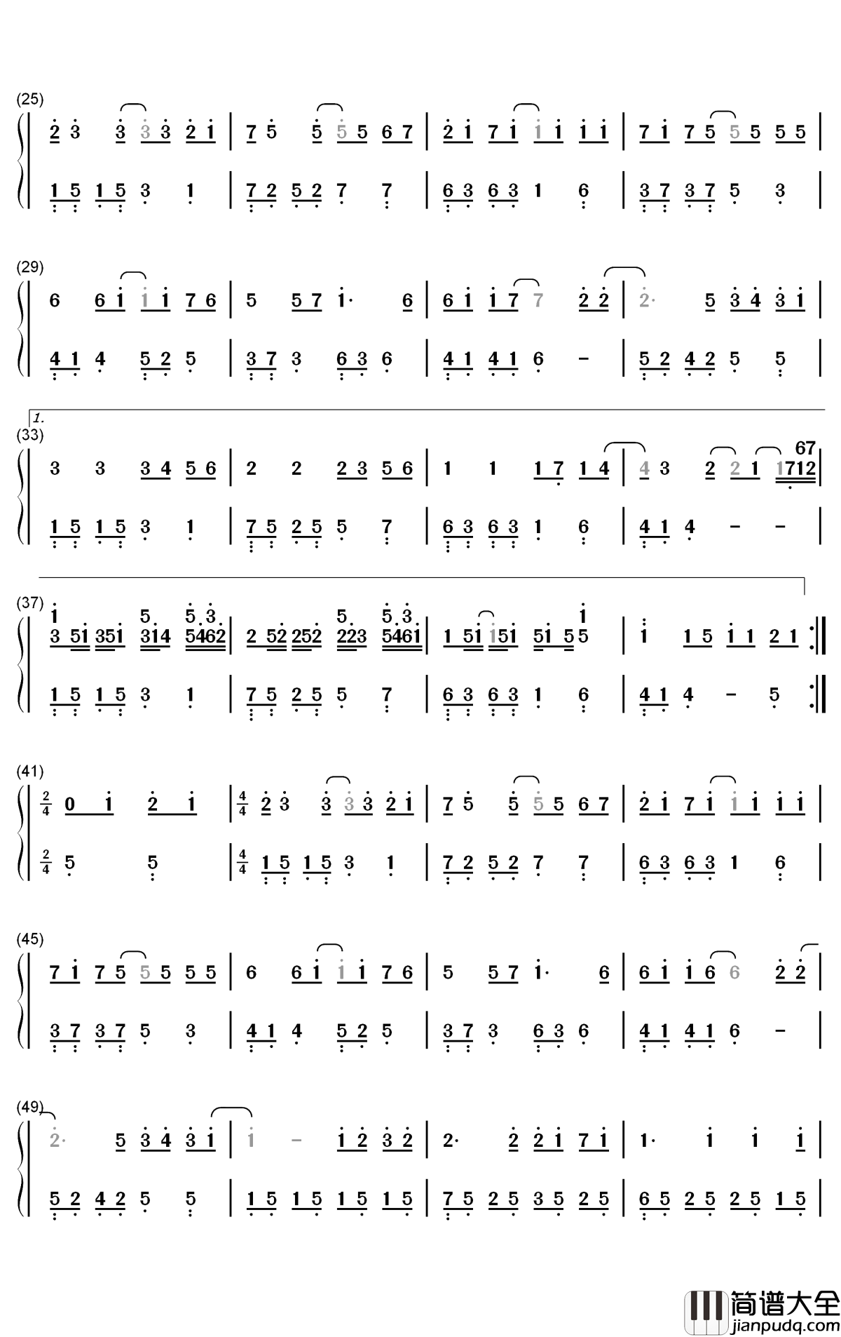 你怕不怕失去我钢琴简谱_数字双手_刘增瞳