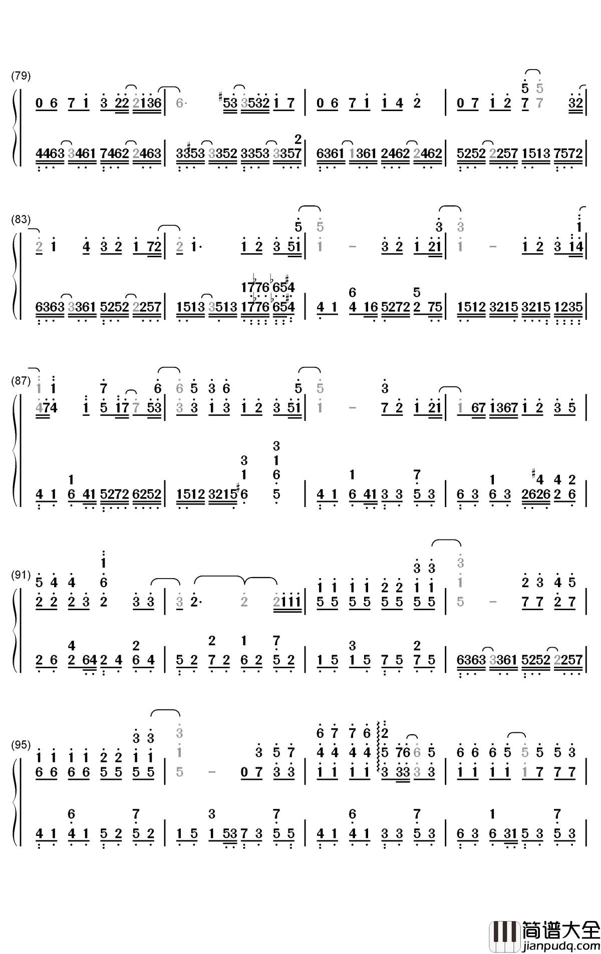 周杰伦钢琴串烧钢琴简谱_数字双手_周杰伦