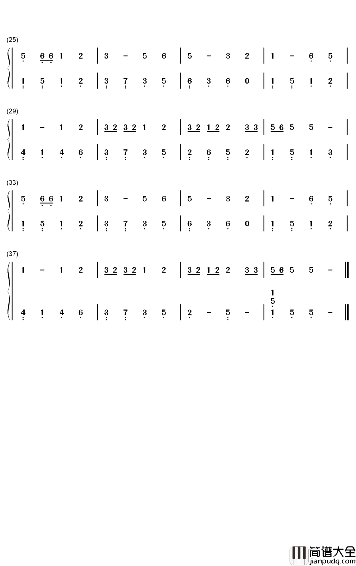 桃花笑钢琴简谱___数字双手_洛天依_言和_乐正绫