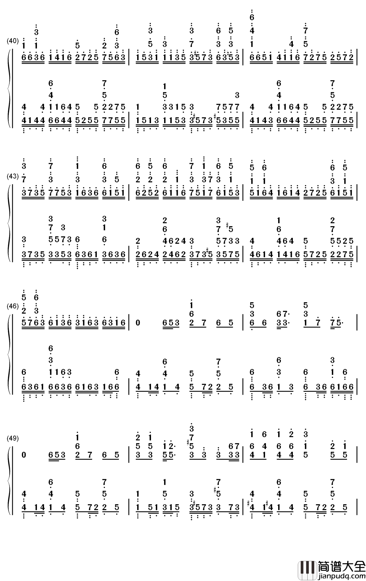 请笃信一个梦钢琴简谱_数字双手_周深