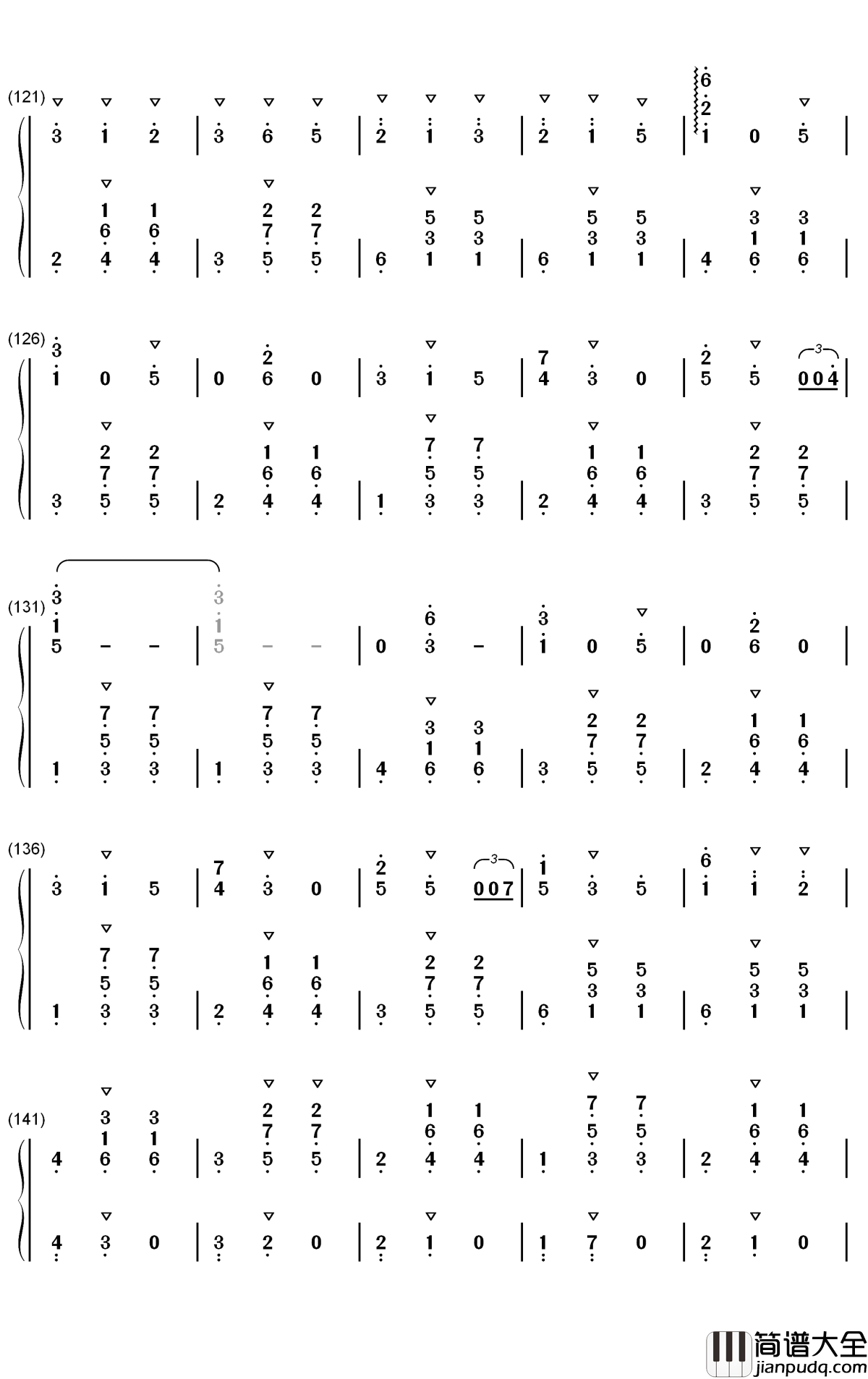 御宅访问钢琴简谱_数字双手_RADWIMPS