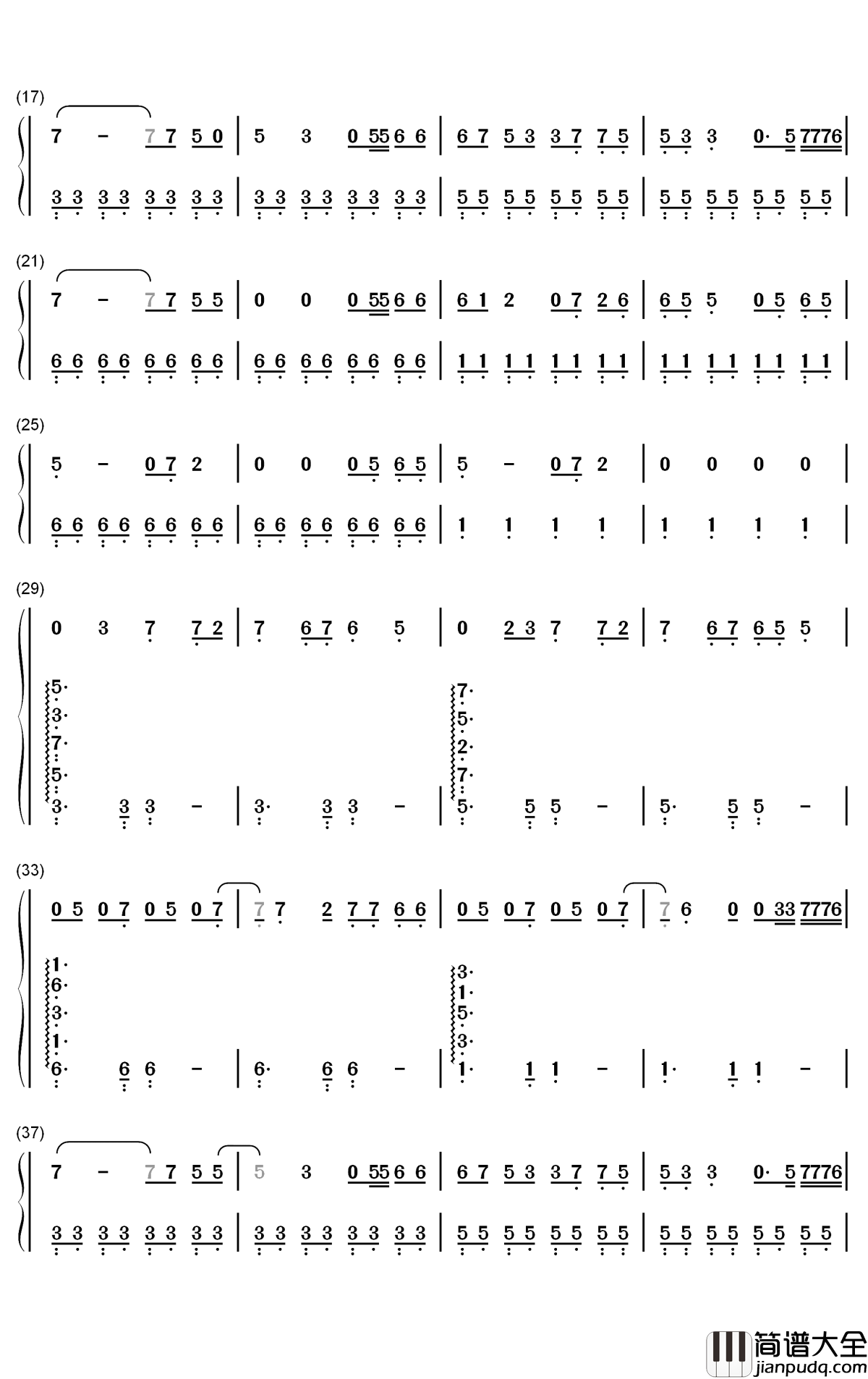 On_Mine钢琴简谱_数字双手_Diplo_Noah_Cyrus