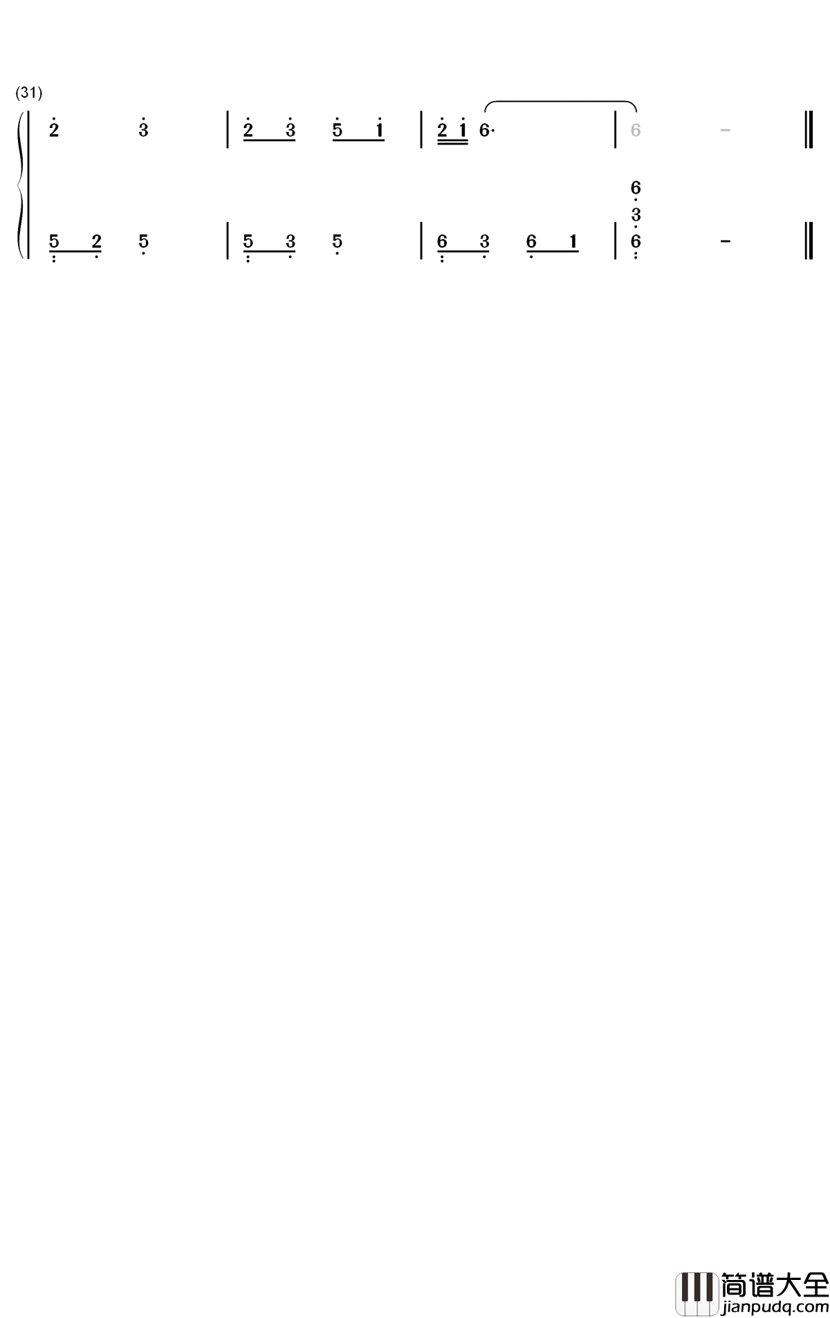 闲庭絮钢琴简谱__数字双手_刘珂矣