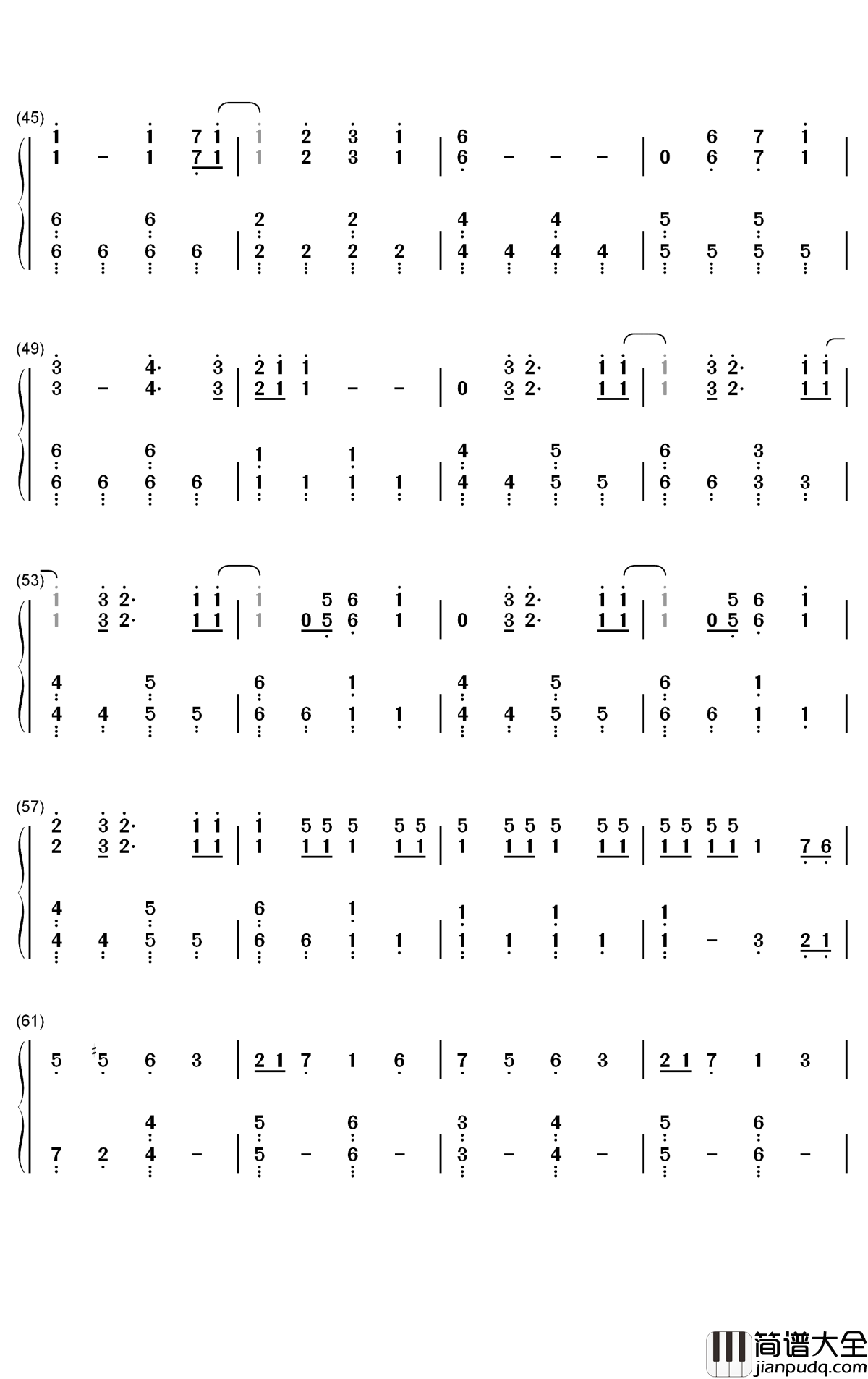 馬と鹿钢琴简谱_数字双手_米津玄师