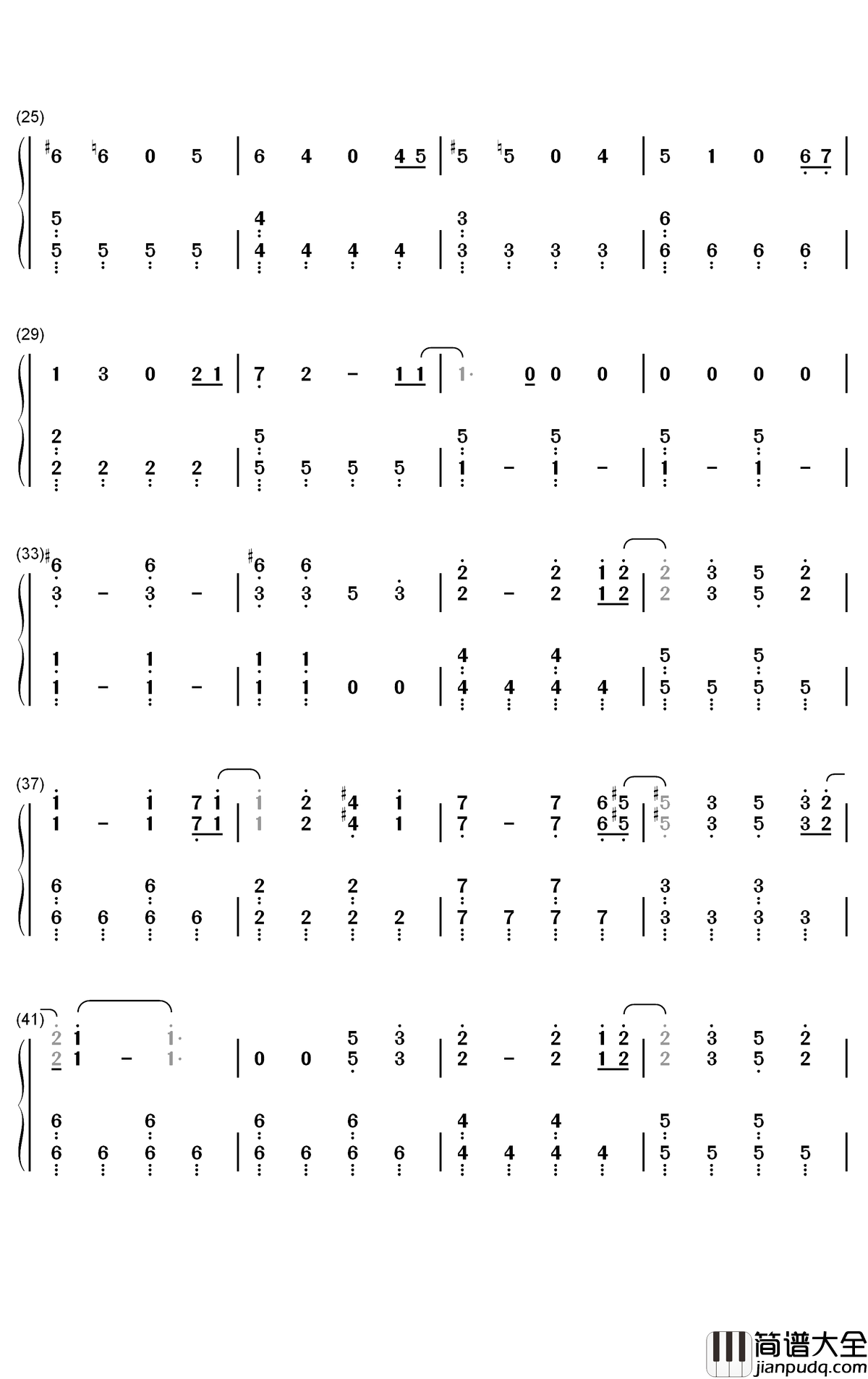 馬と鹿钢琴简谱_数字双手_米津玄师