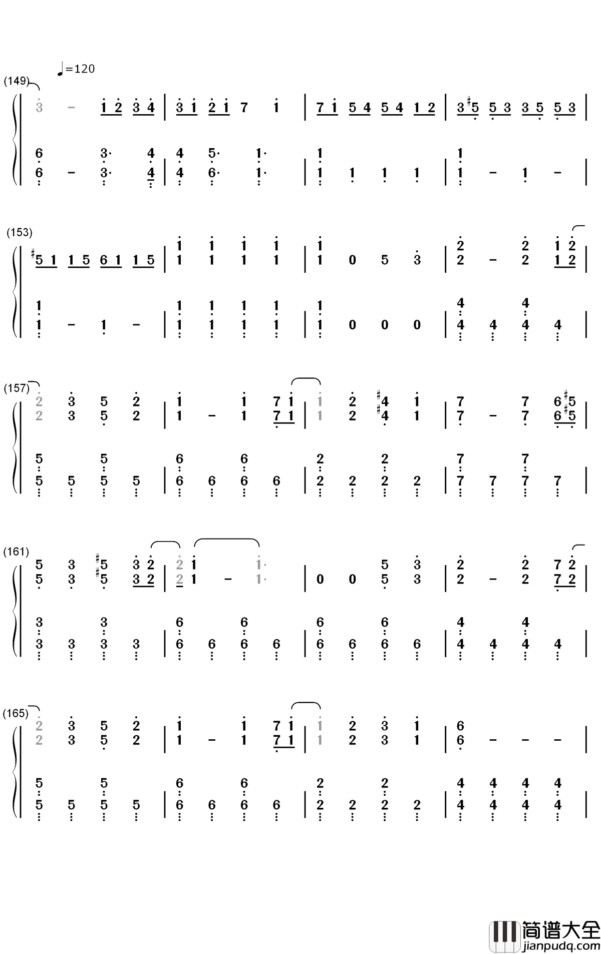 馬と鹿钢琴简谱_数字双手_米津玄师