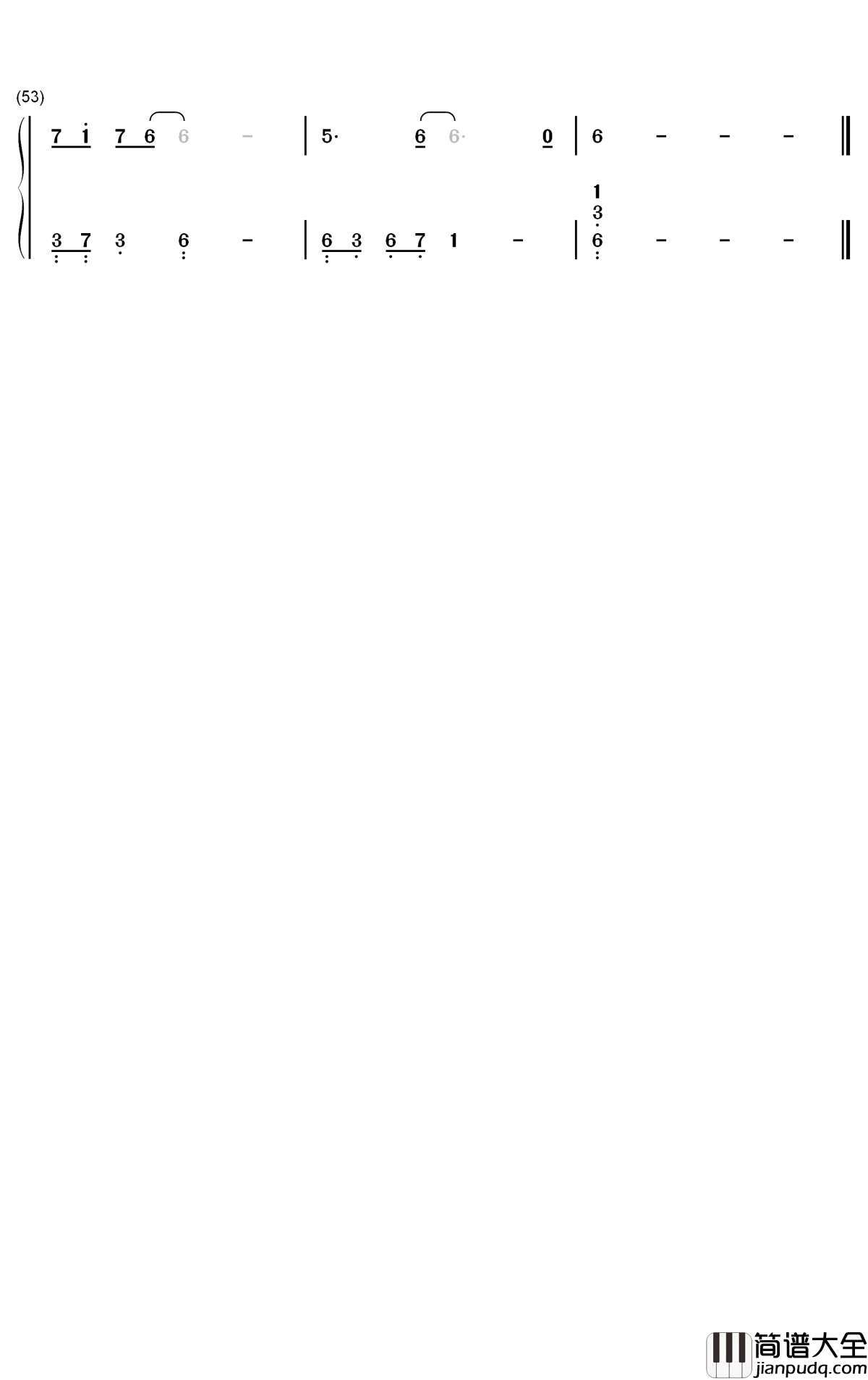 我读三千遍你钢琴简谱_数字双手_小魂