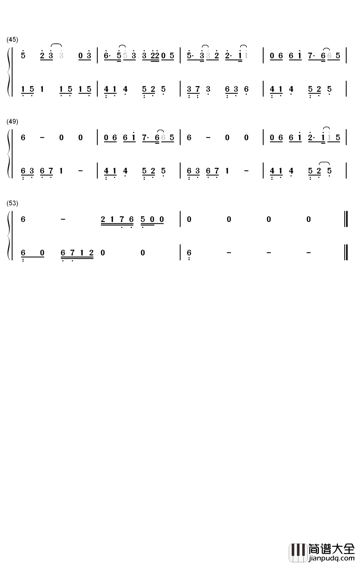 山外小楼夜听雨钢琴简谱_数字双手_XUN_任然