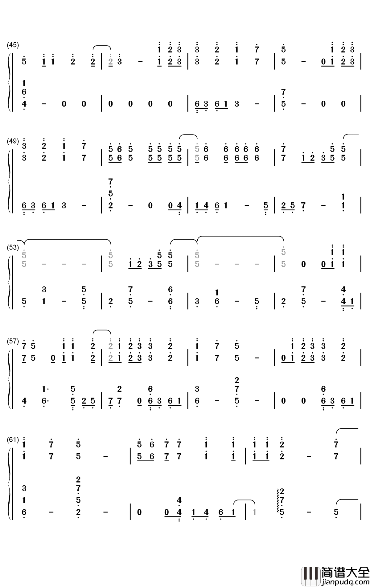 无限钢琴简谱_数字双手_周深