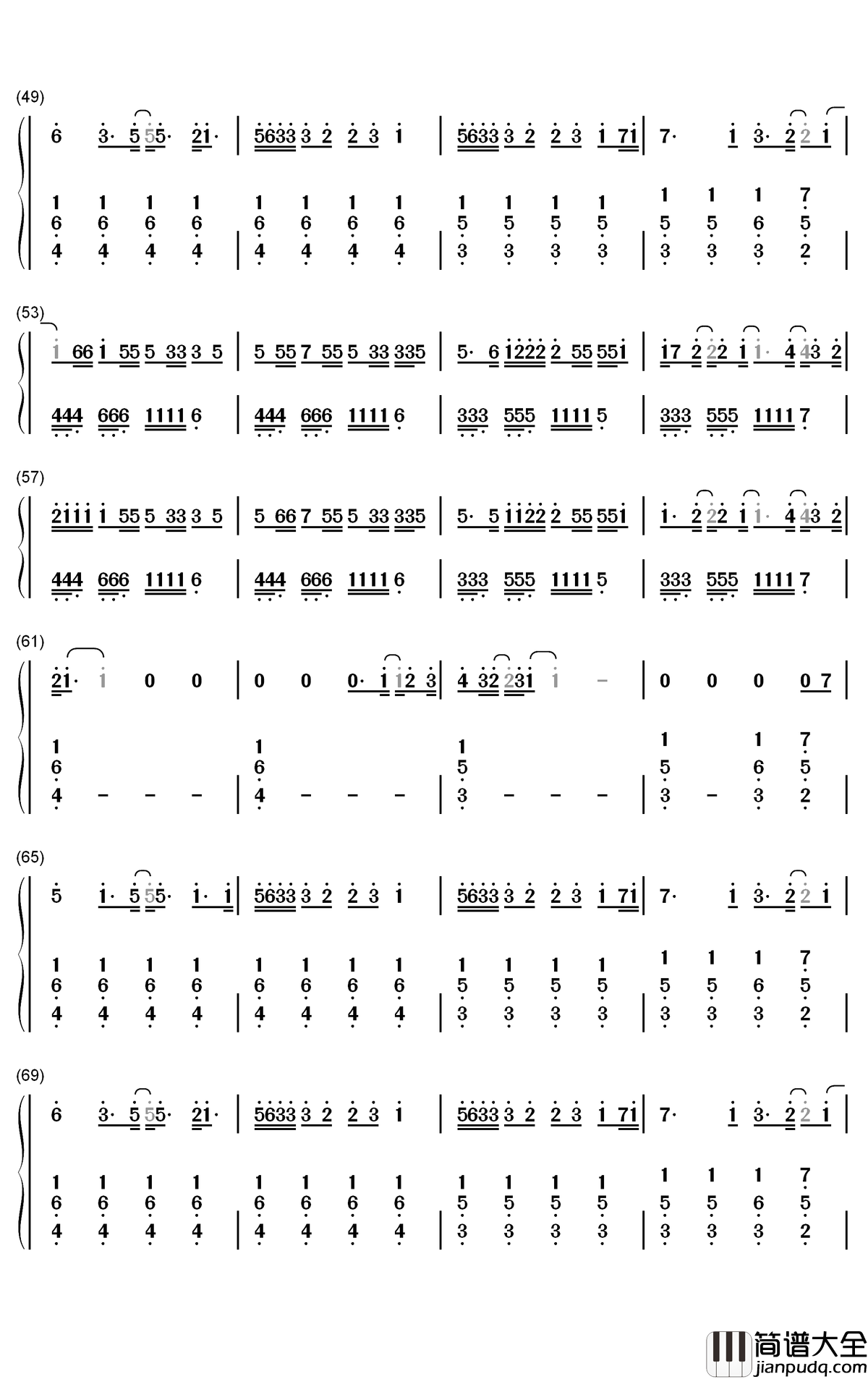 Nobodys_Love钢琴简谱_数字双手_Maroon_5