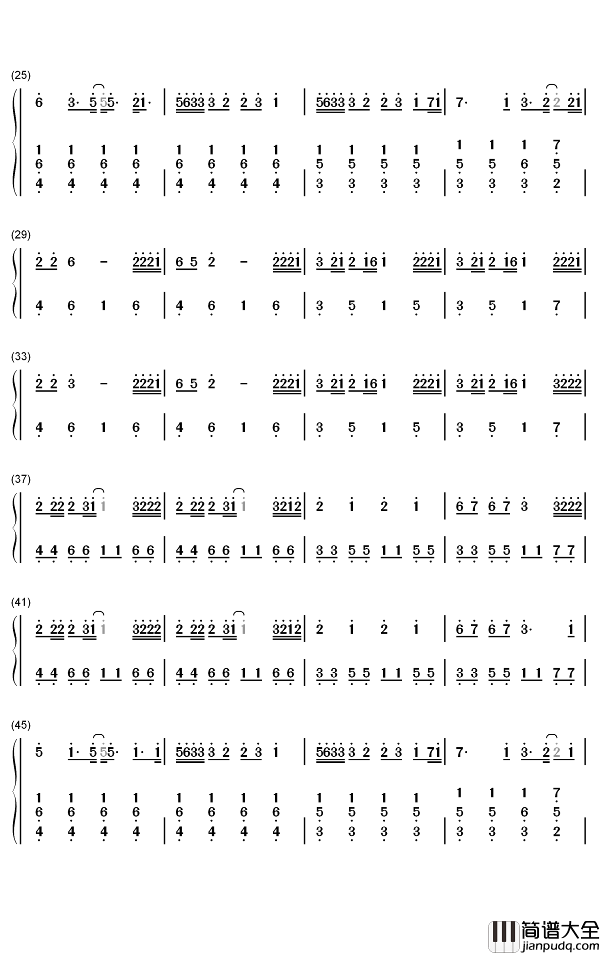 Nobodys_Love钢琴简谱_数字双手_Maroon_5