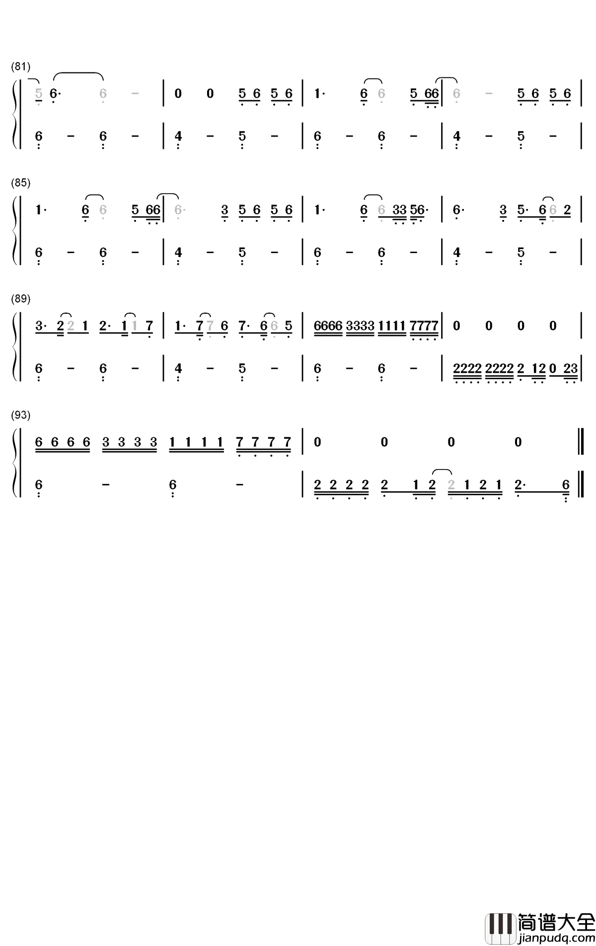 Shelter钢琴简谱_数字双手_Finneas