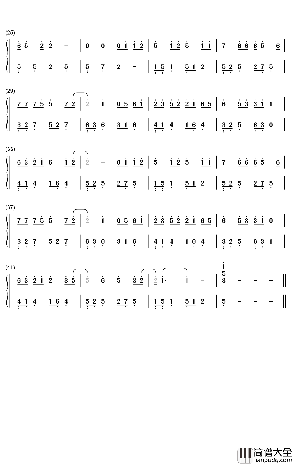 杏花弦外雨钢琴简谱_数字双手_CRITTY_西国的海妖