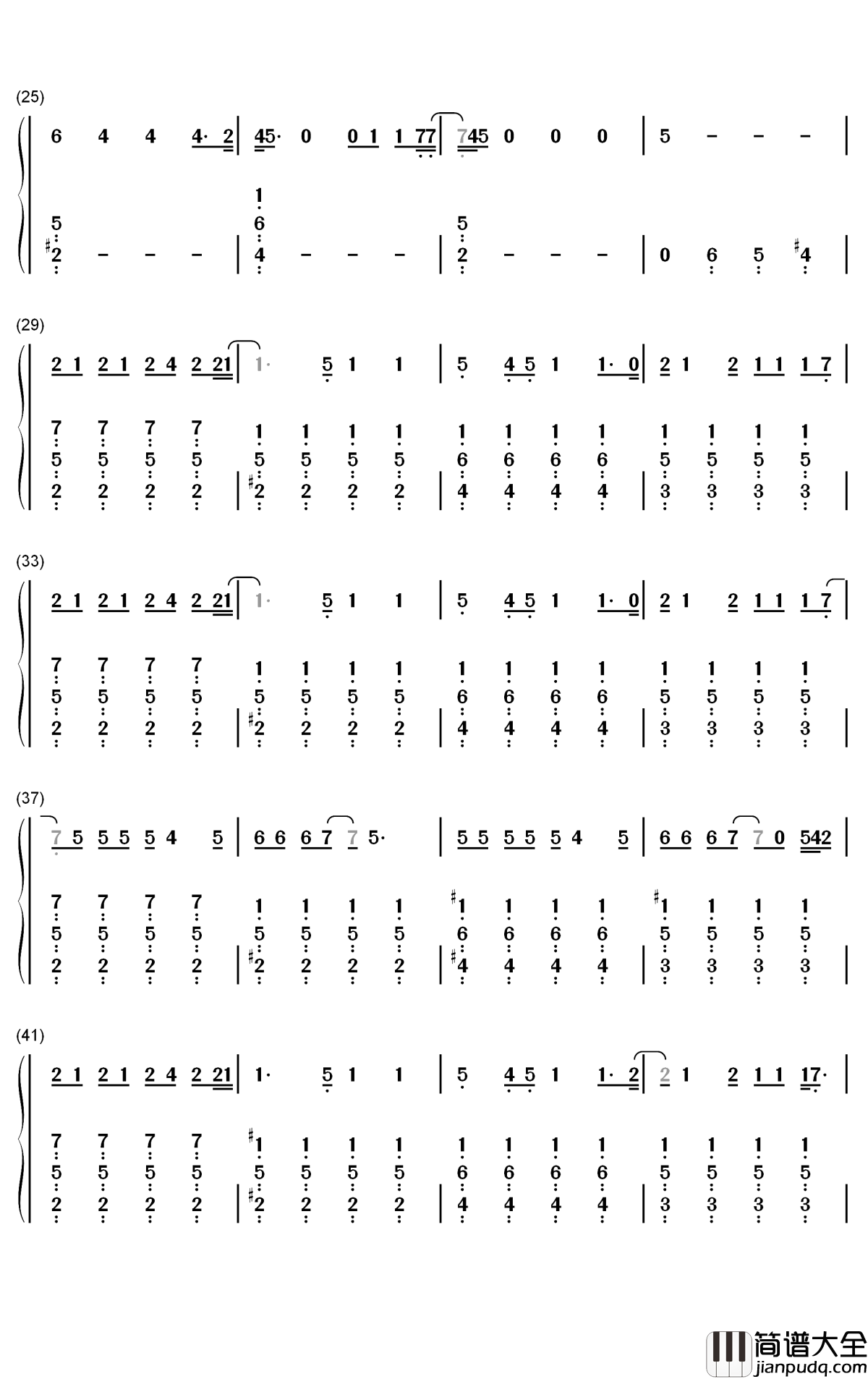 Hallucinate钢琴简谱_数字双手_Dua_Lipa