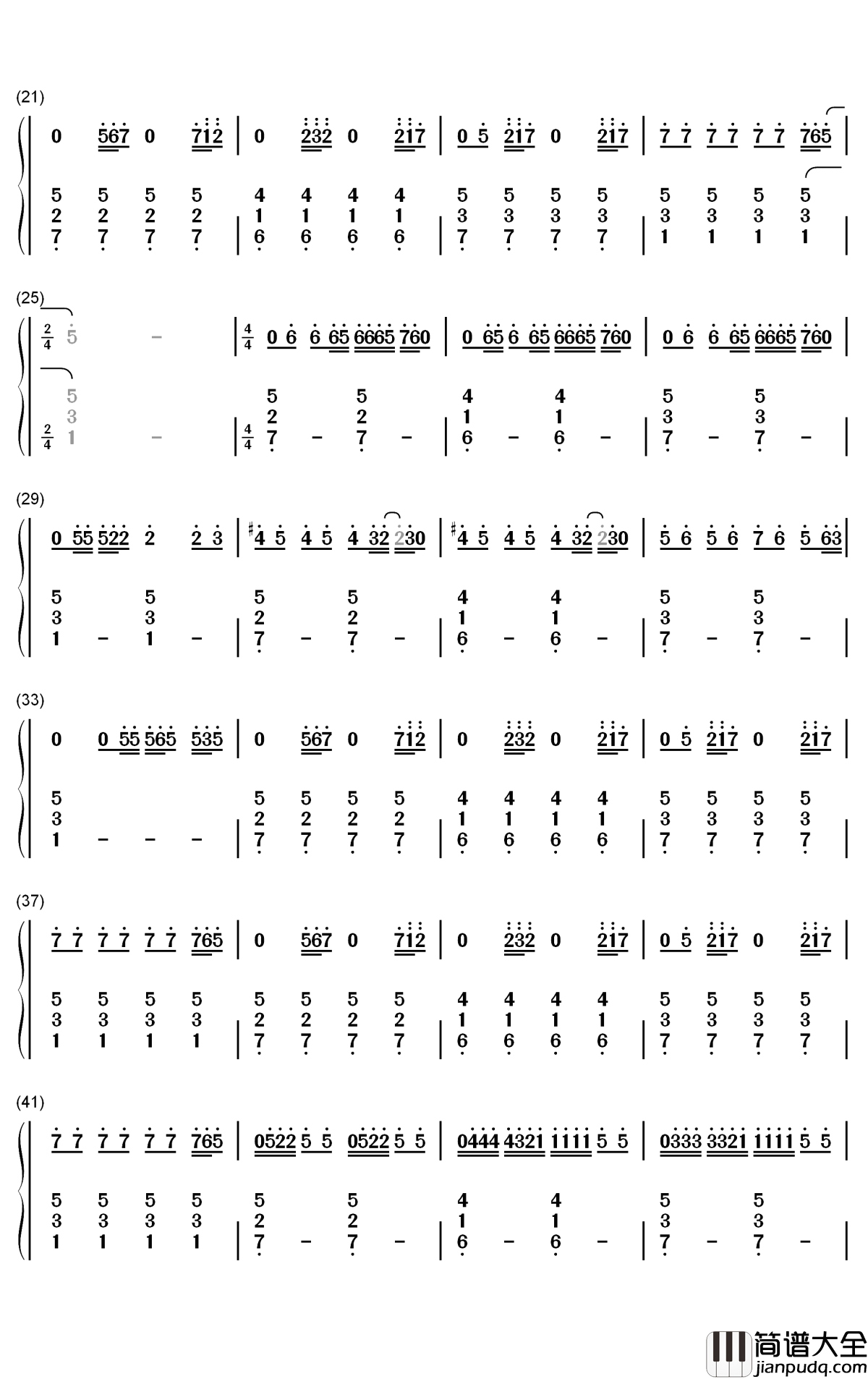 To_Be_Young钢琴简谱_数字双手_Anne_Marie_Doja_Cat