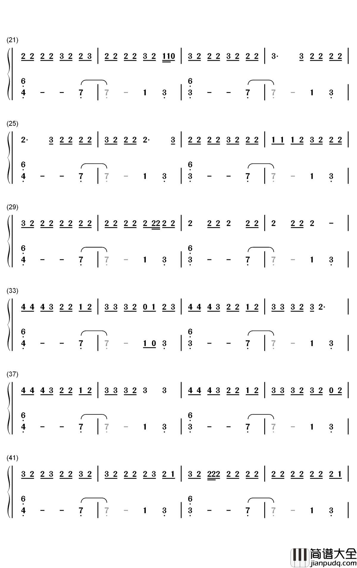 Emotionally_Scarred钢琴简谱_数字双手_Lil_Baby