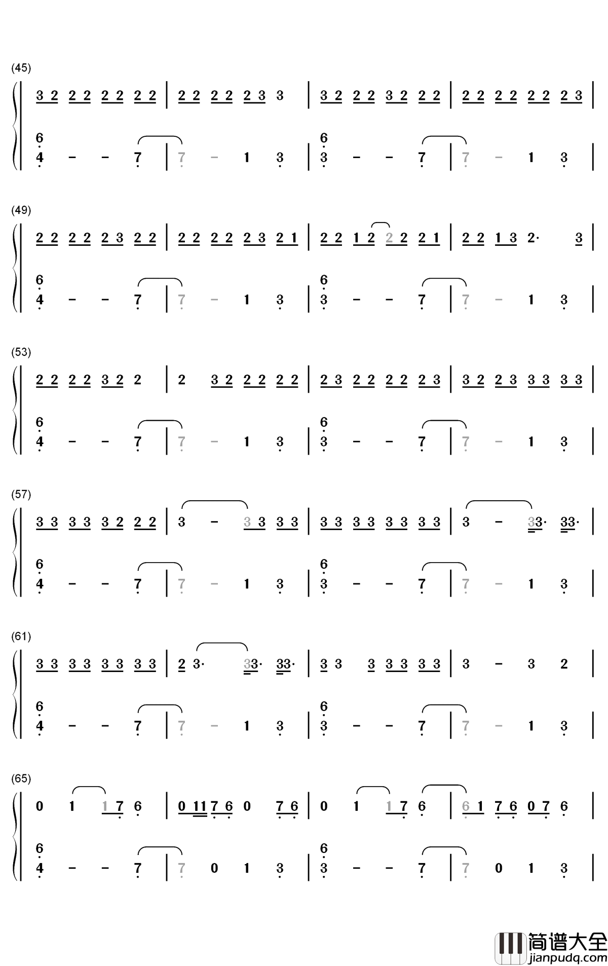 Emotionally_Scarred钢琴简谱_数字双手_Lil_Baby