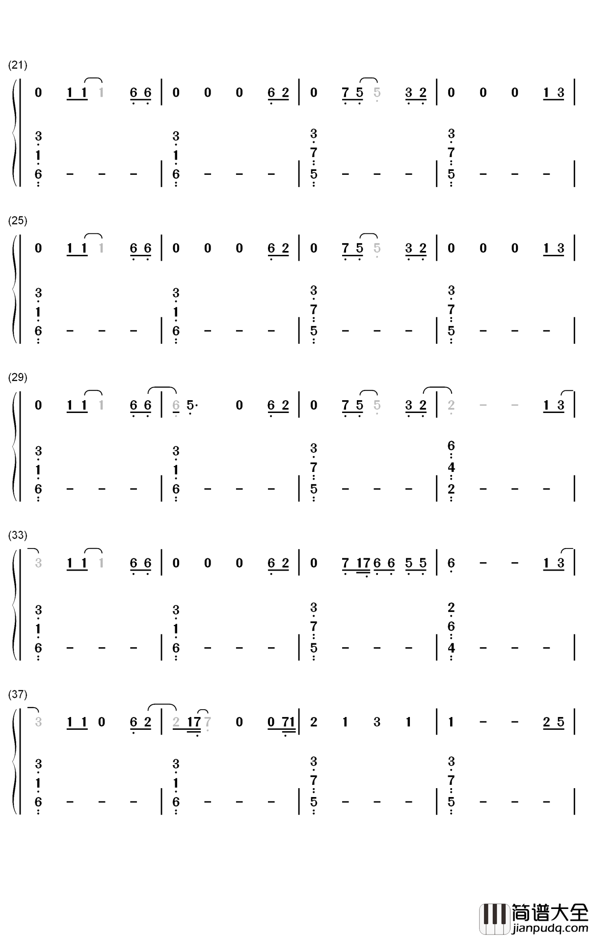 After_Hours钢琴简谱_数字双手_The_Weeknd