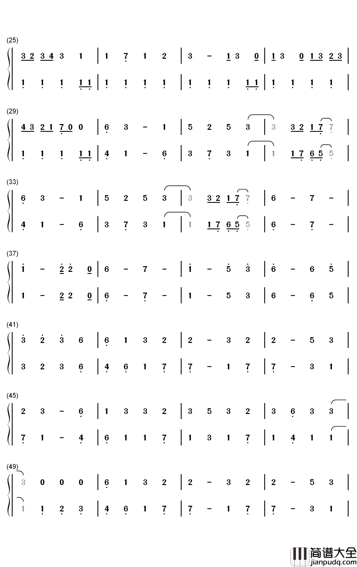 行き着く先钢琴简谱_数字双手_佐坂めぐみ
