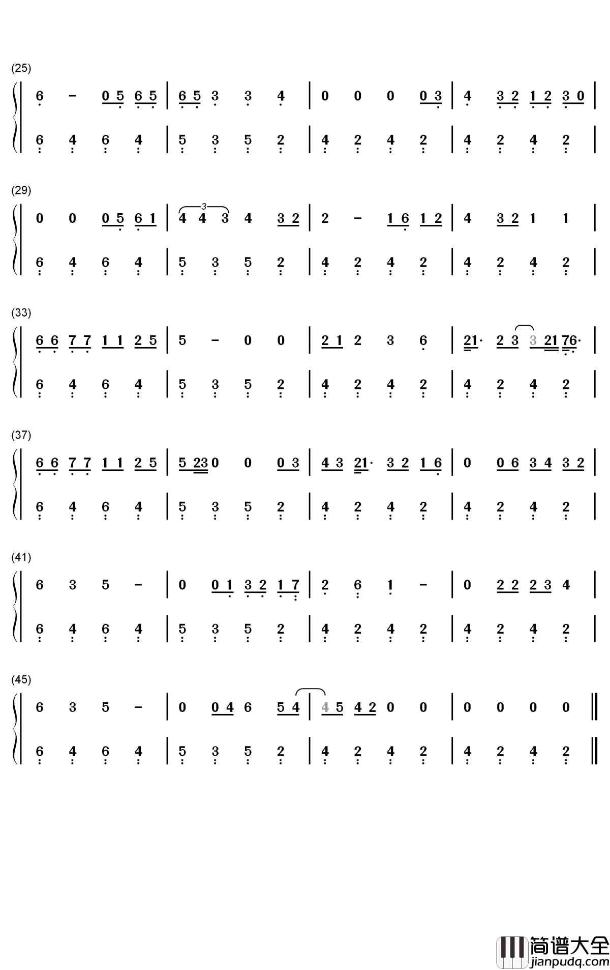 Changes钢琴简谱_数字双手_Justin_Bieber