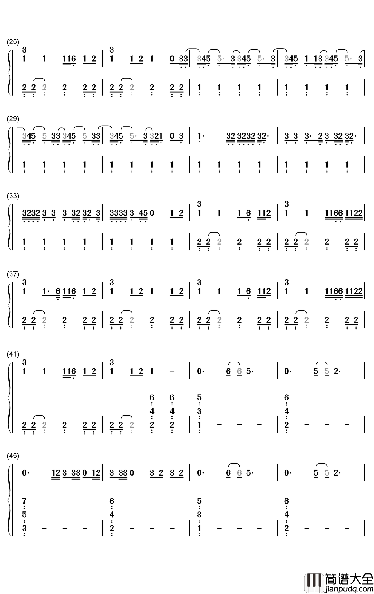 Smile钢琴简谱_数字双手_Katy_Perry