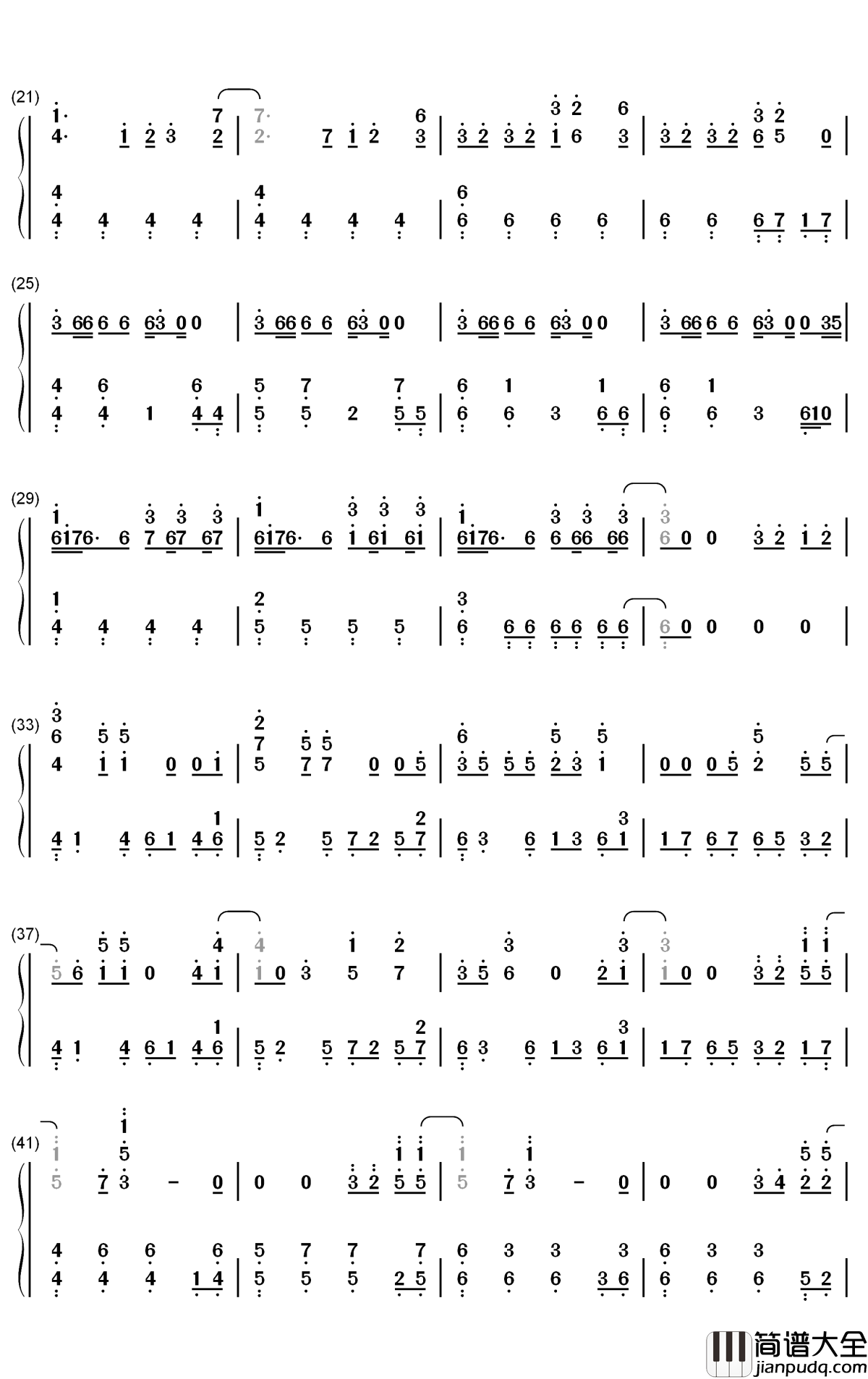 Fallin_Flower钢琴简谱_数字双手_SEVENTEEN