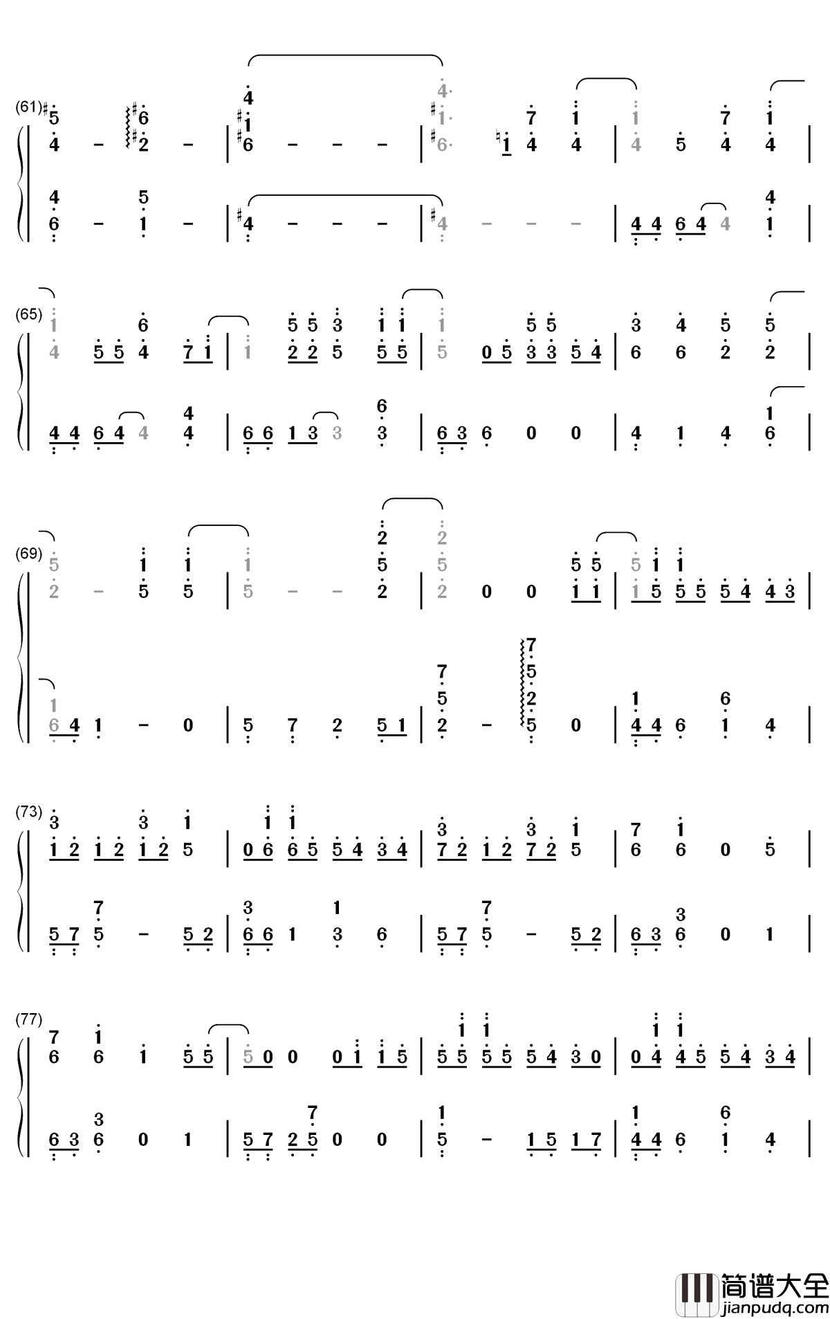 Us_Again钢琴简谱_数字双手_Seventeen