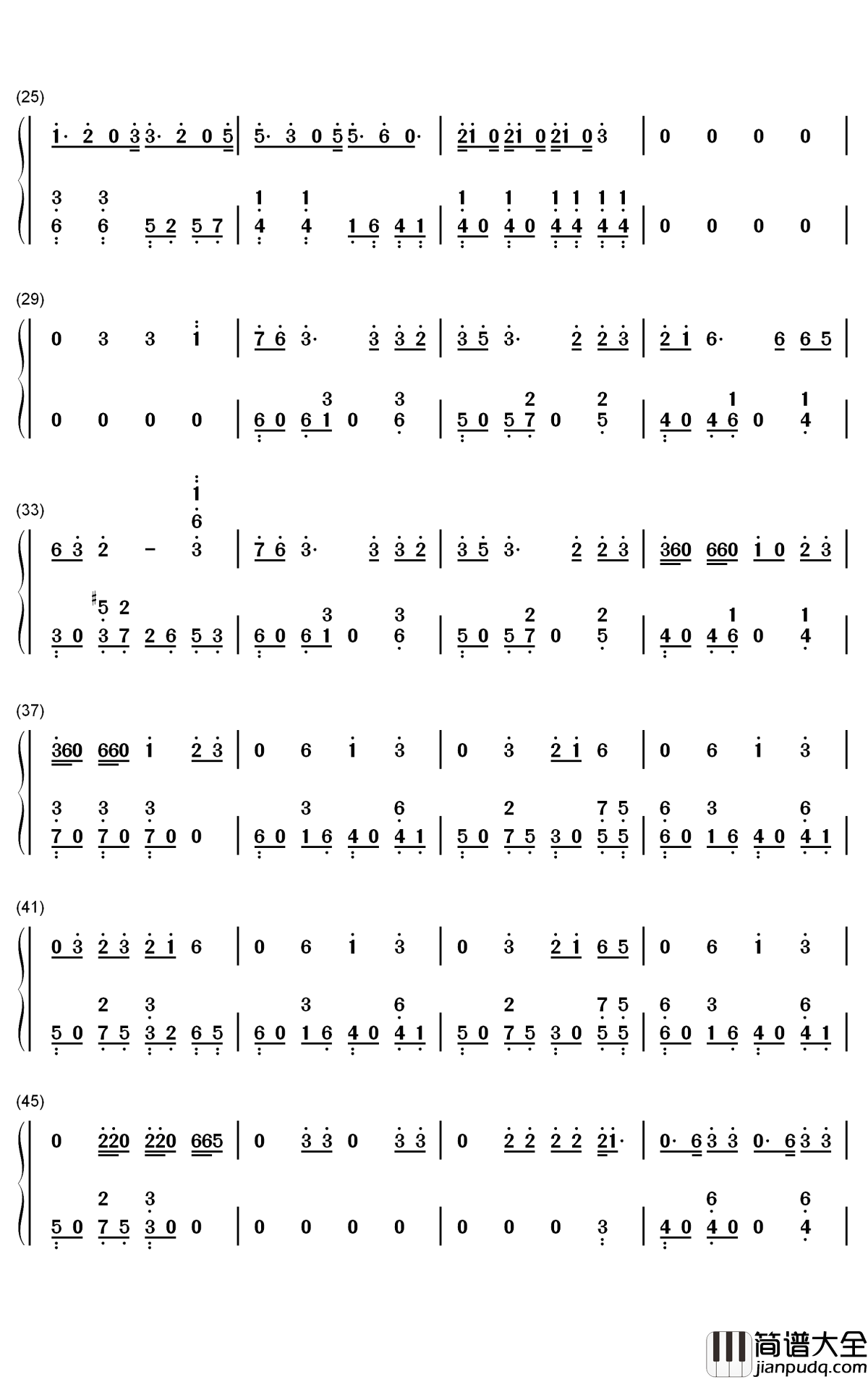 Maria钢琴简谱_数字双手_华莎_화사