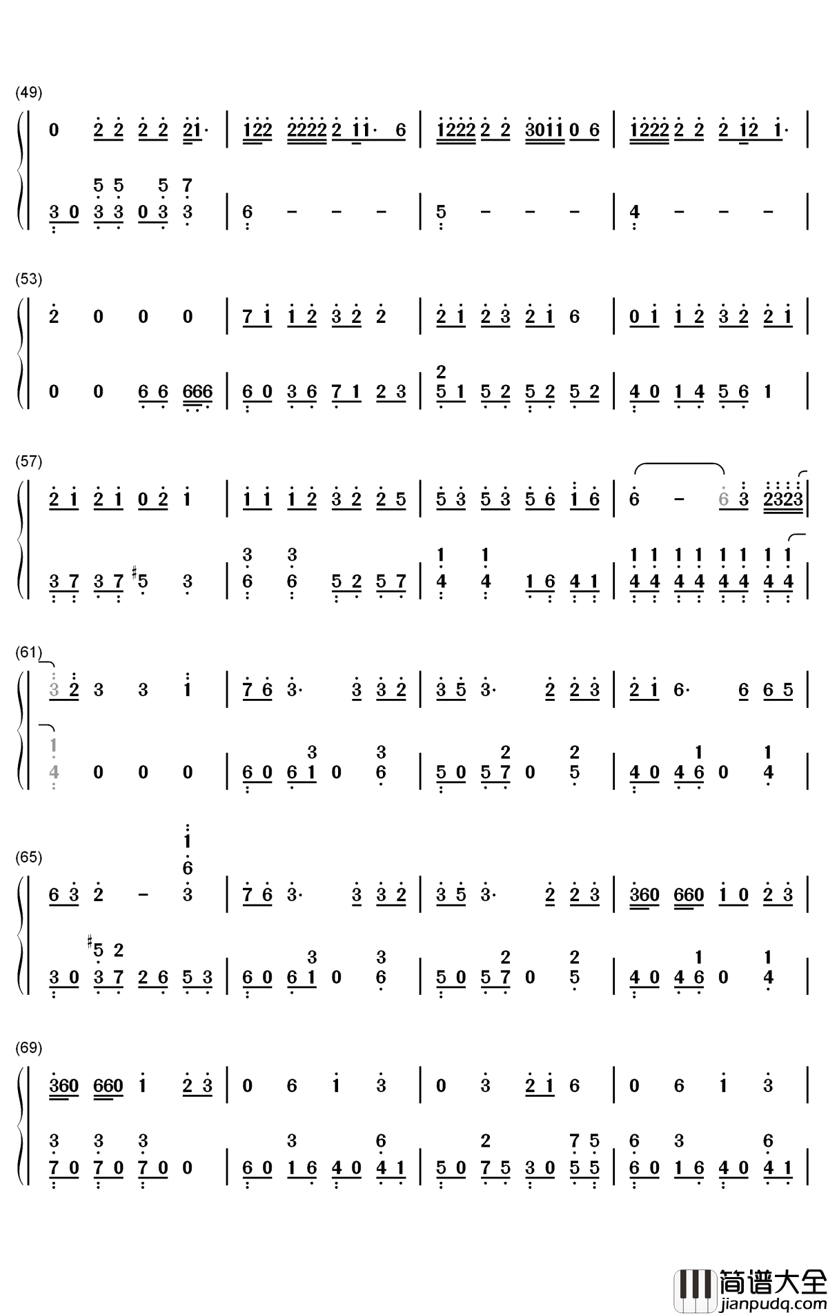 Maria钢琴简谱_数字双手_华莎_화사