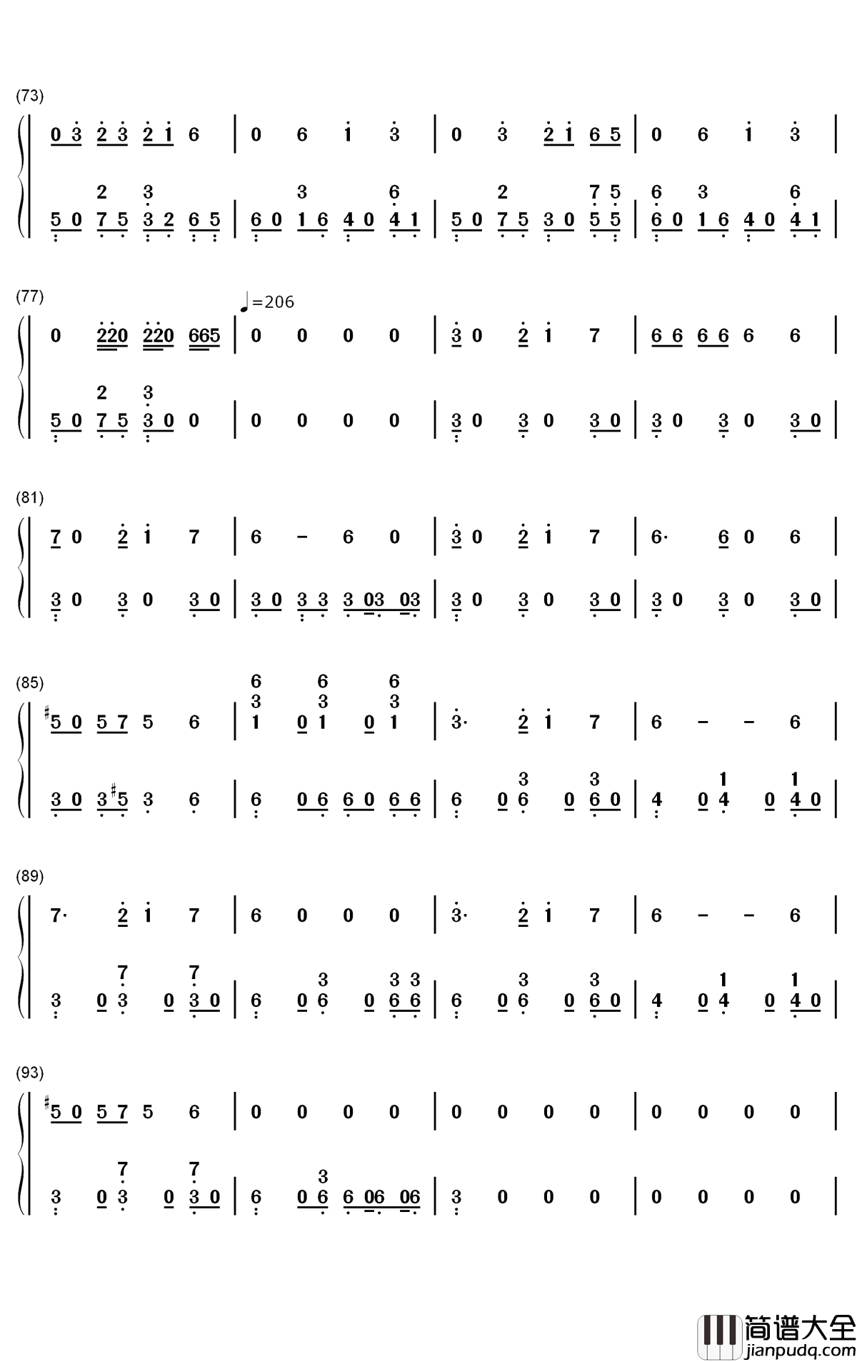 Maria钢琴简谱_数字双手_华莎_화사