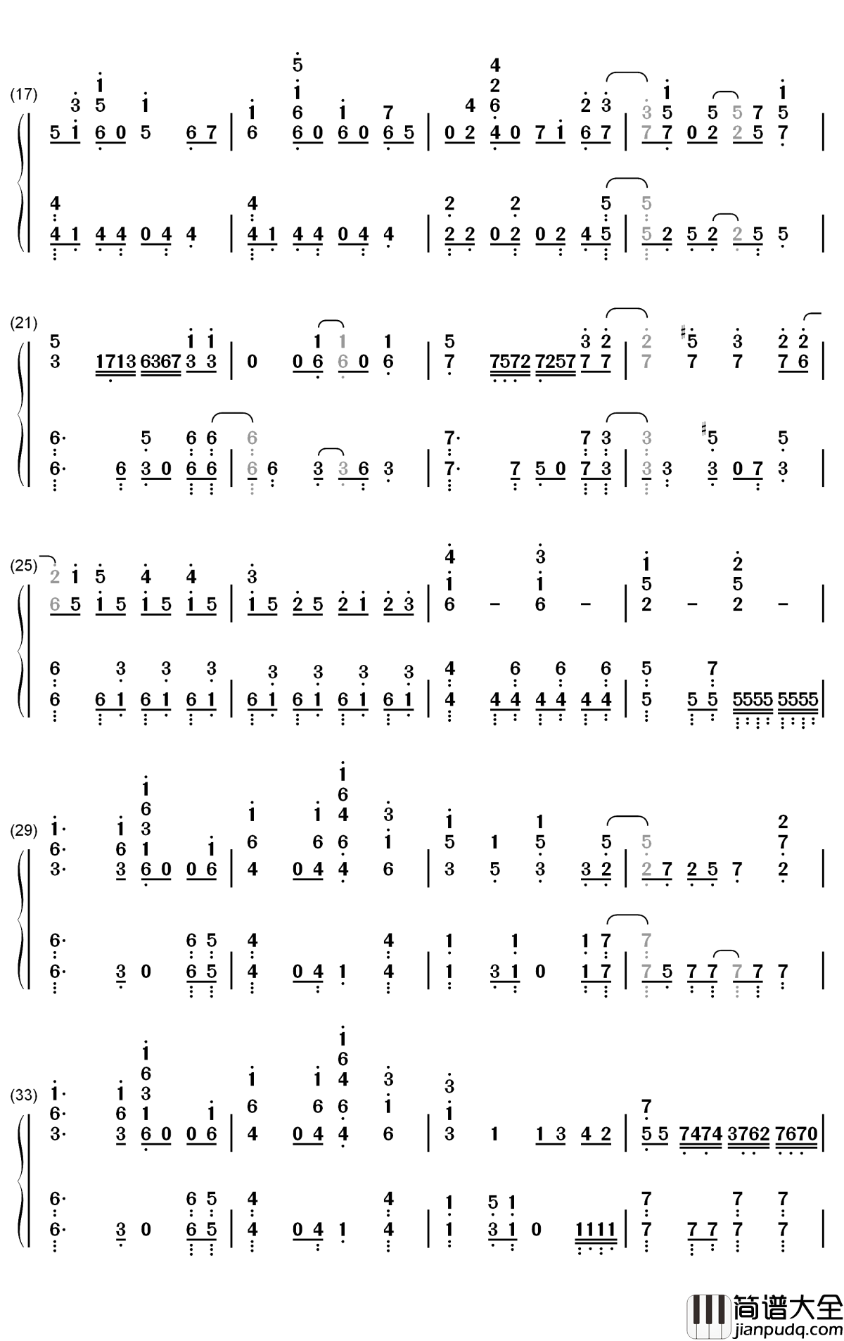 One_Day_Sky钢琴简谱_数字双手_铃木このみ