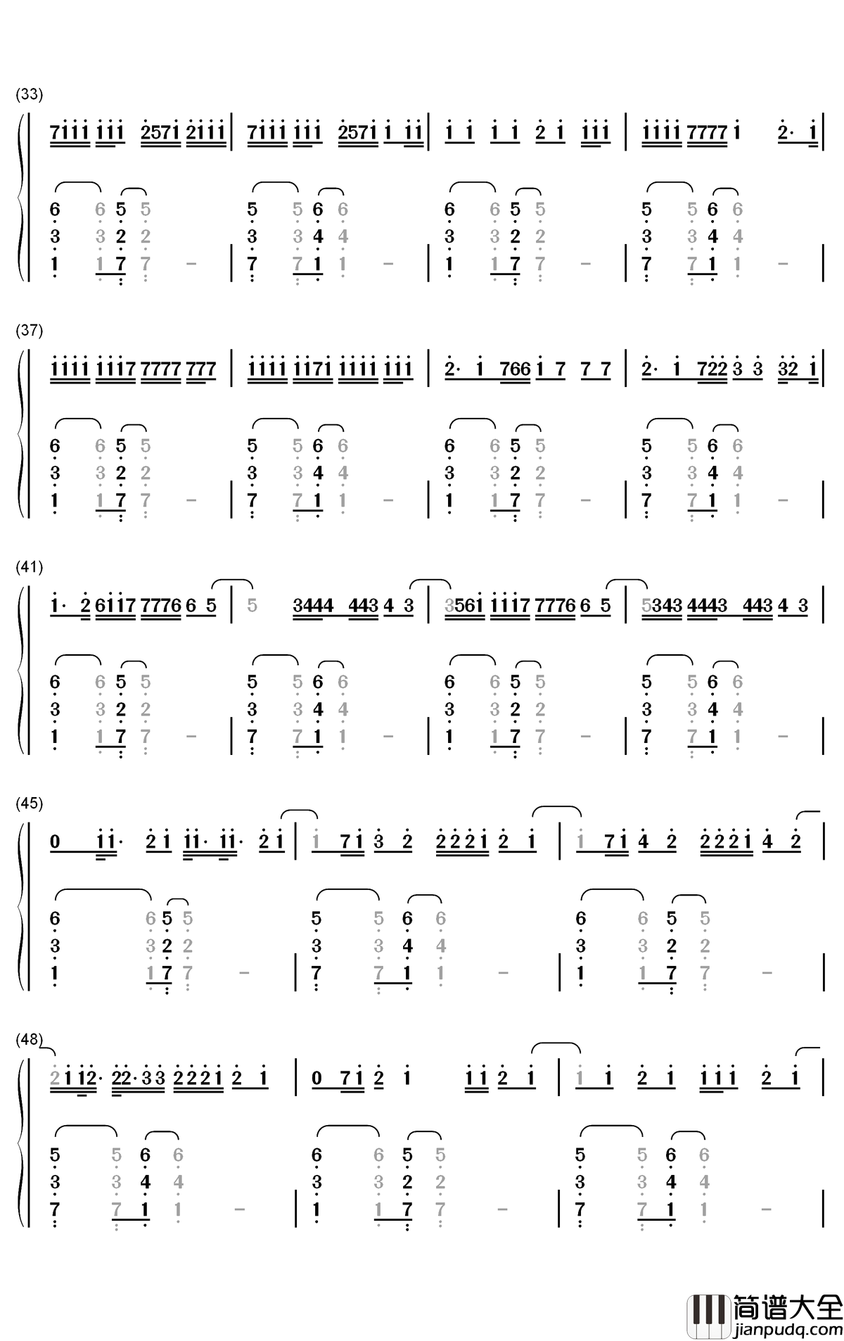 No_Me_Ame钢琴简谱_数字双手_Anuel_AA_Rvssian_Juice_Wrld