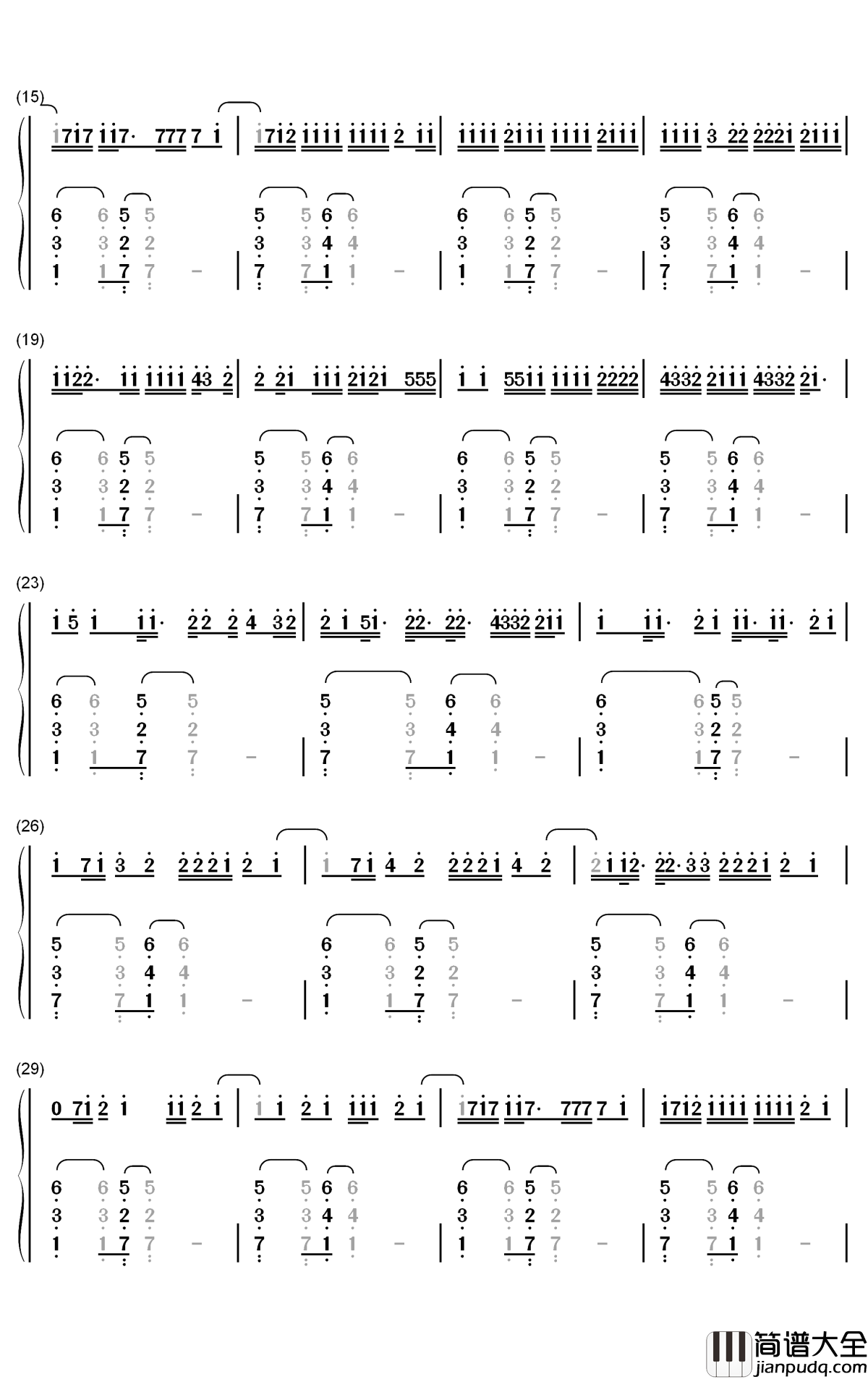 No_Me_Ame钢琴简谱_数字双手_Anuel_AA_Rvssian_Juice_Wrld