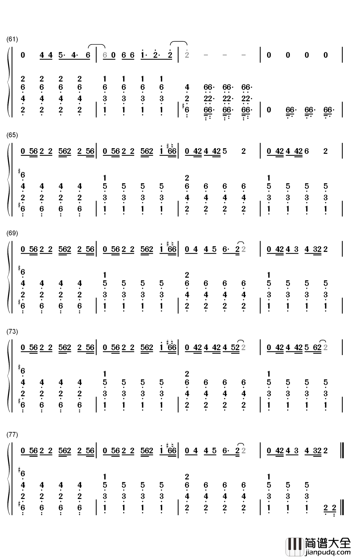 Never_Surrender钢琴简谱_数字双手_R1SE