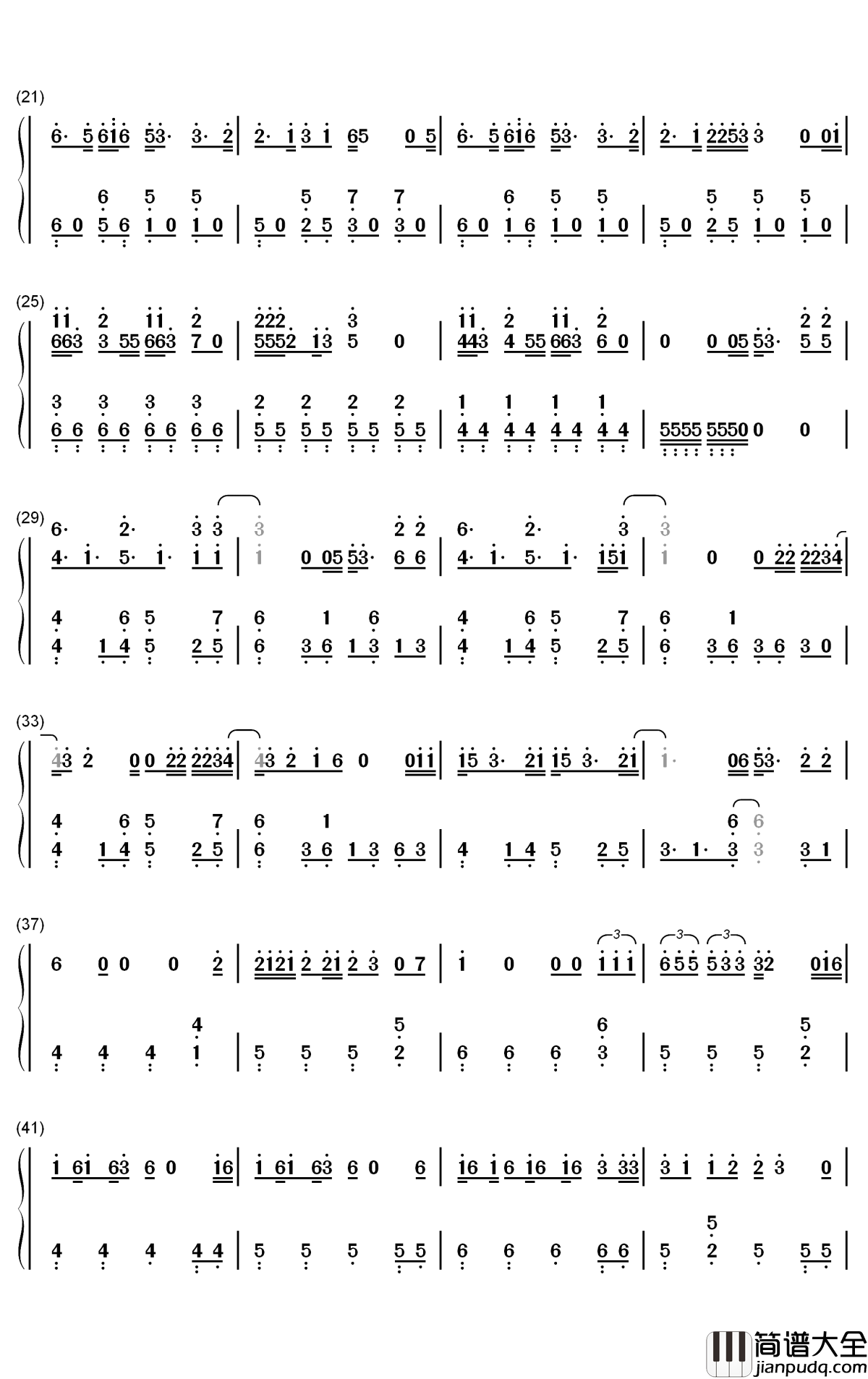 My_My钢琴简谱_数字双手_Seventeen