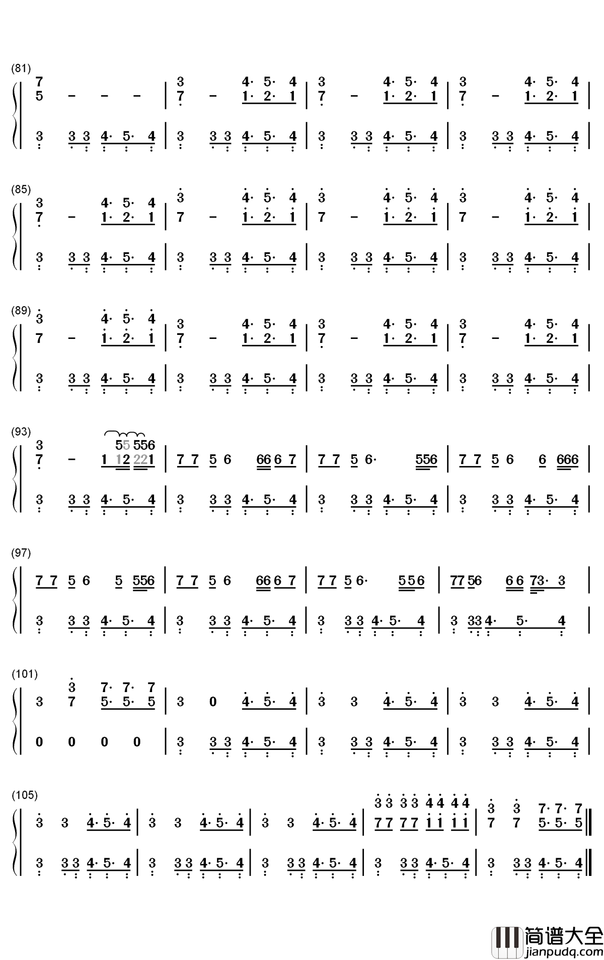 No_Manana钢琴简谱_数字双手_Black_Eyed_Peas_El_Alfa