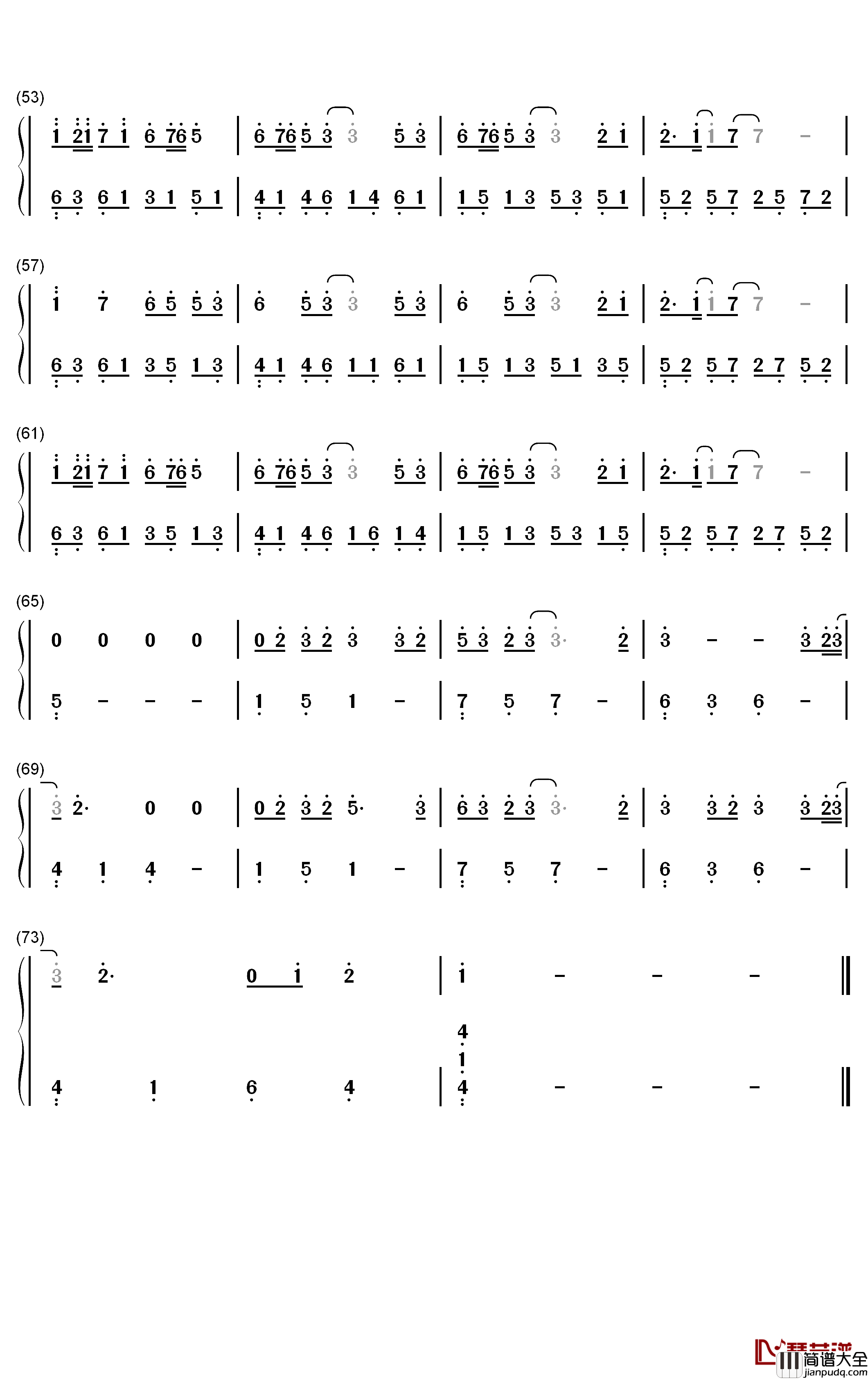 Journey_to_the_Peace钢琴简谱_数字双手_陈雪凝