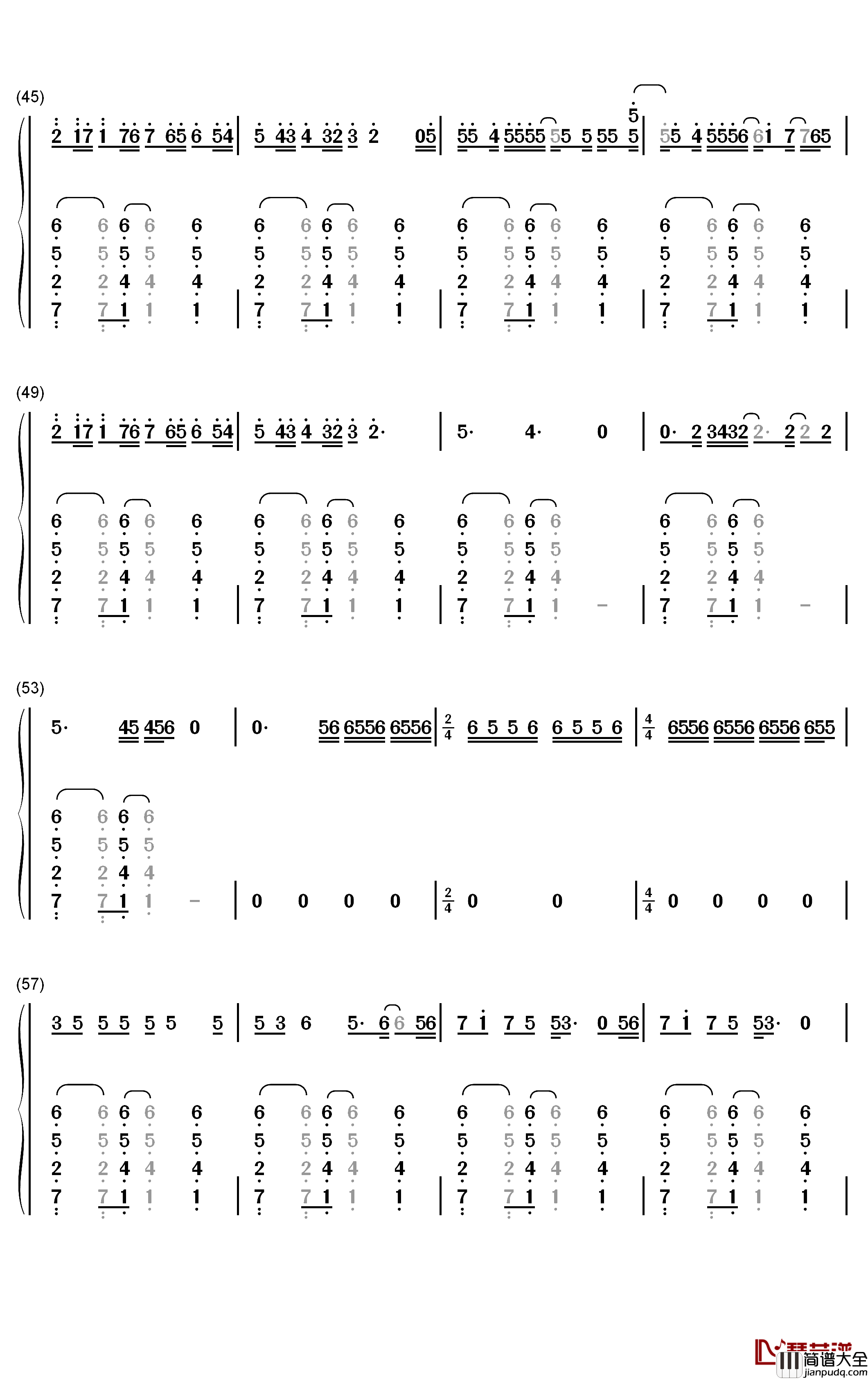 Girl_friend钢琴简谱_数字双手_Charlie_Puth